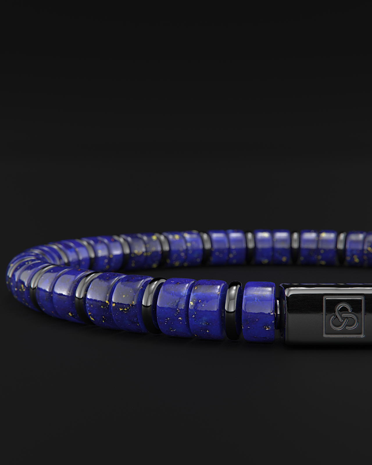 Bracciale in Lapis Lazuli 6mm | Distanziatore n. 2