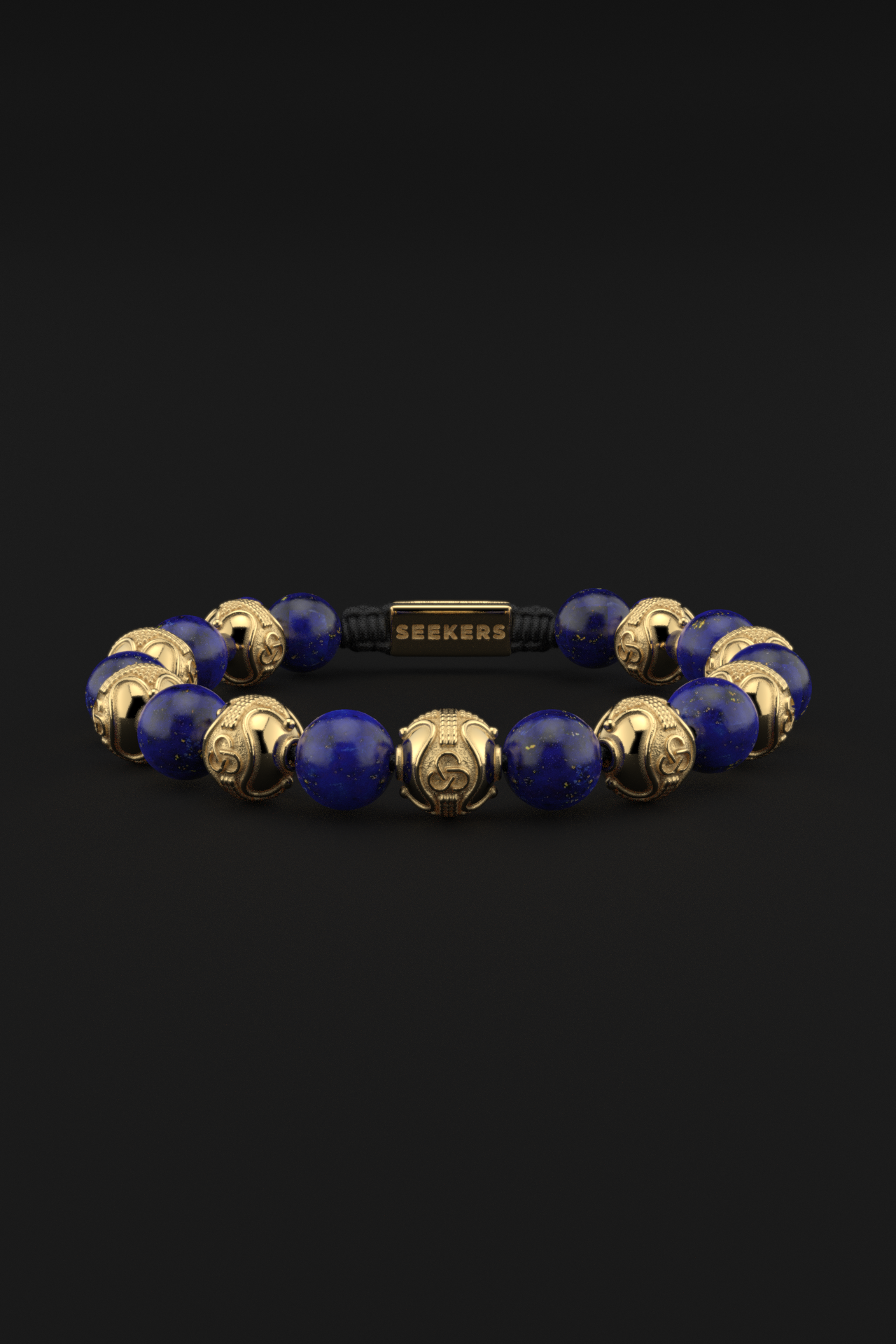 Exclusive men's bracelet strength, energy, wisdom. Black outlets imperial jasper, Blue Lapis lazuli Healing bracelet. Metal beads Uruze, Kenaz rune