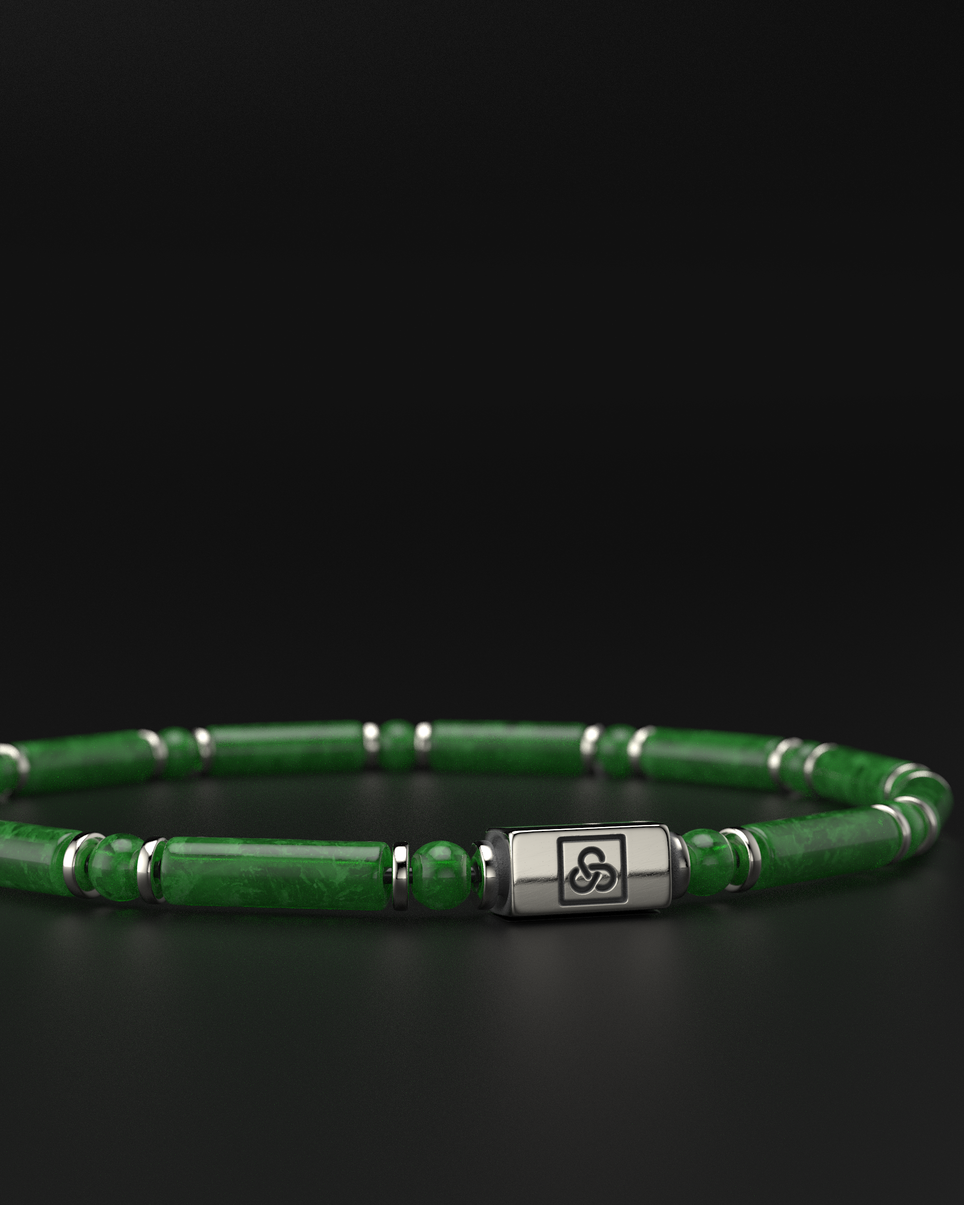 Pulsera de esmeralda y broncita de 4 mm | TUBO