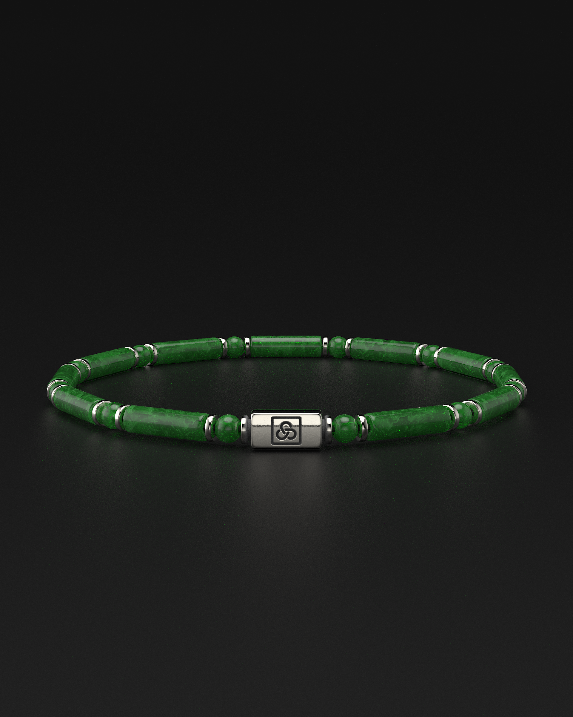 Pulsera de esmeralda y broncita de 4 mm | TUBO
