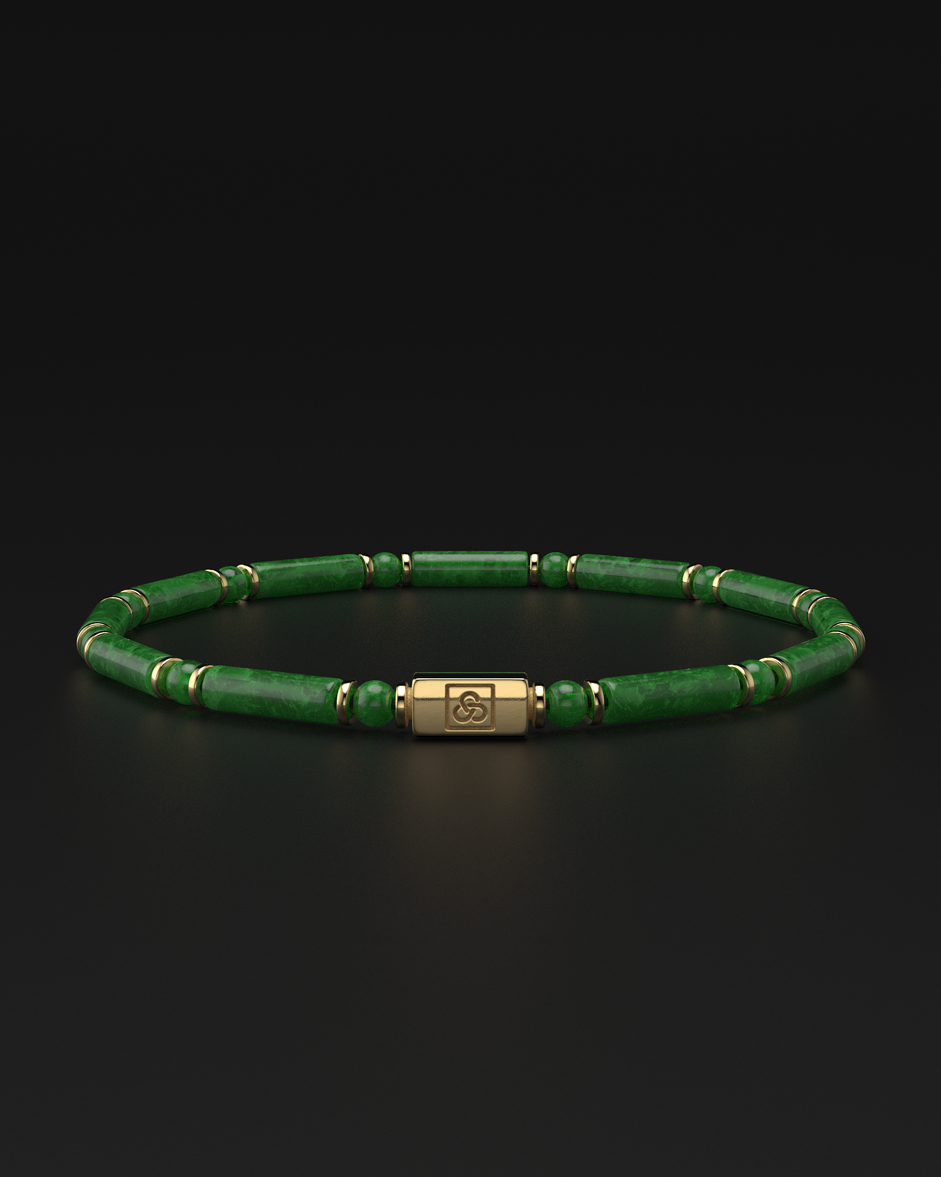 Pulsera de esmeralda y broncita de 4 mm | TUBO