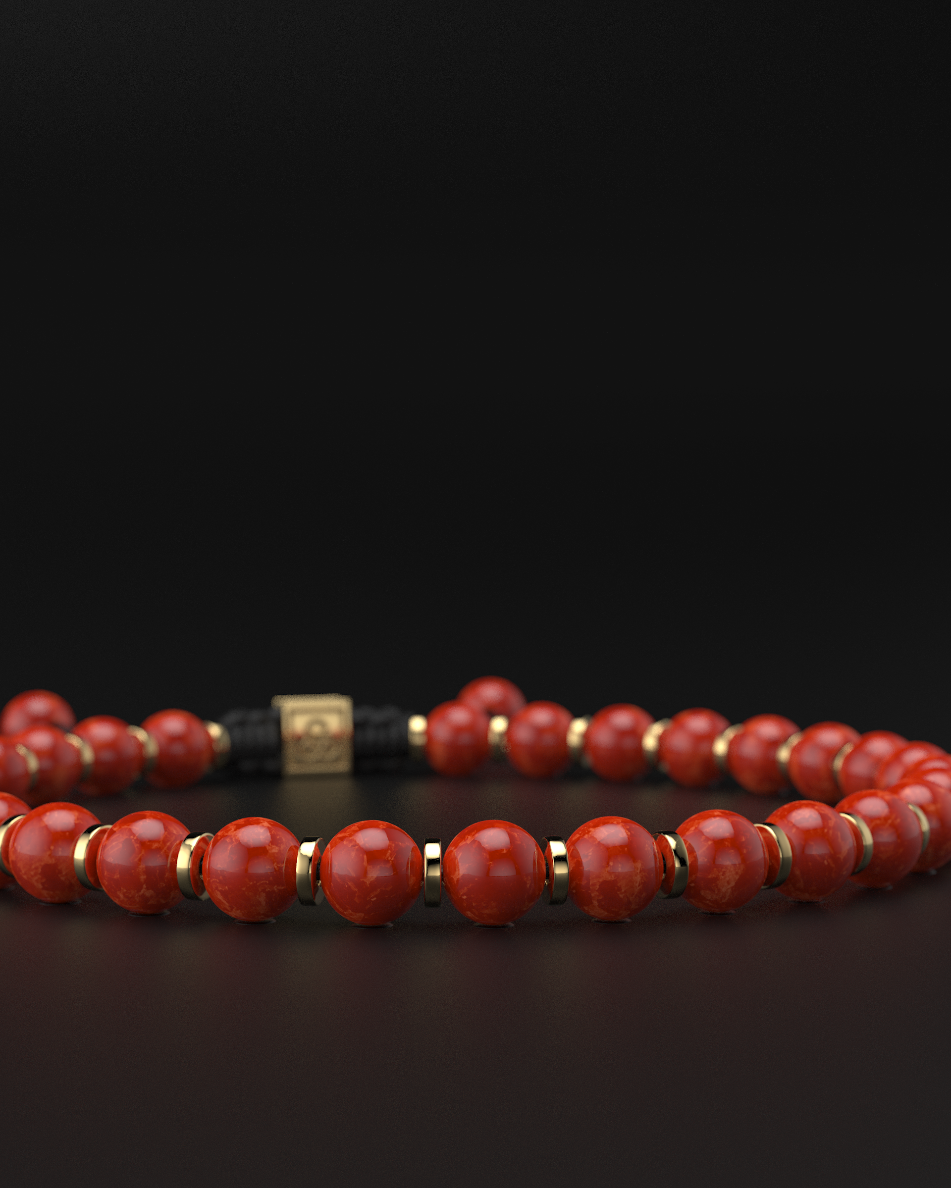 Bracelet en jade rouge 6mm | Prière