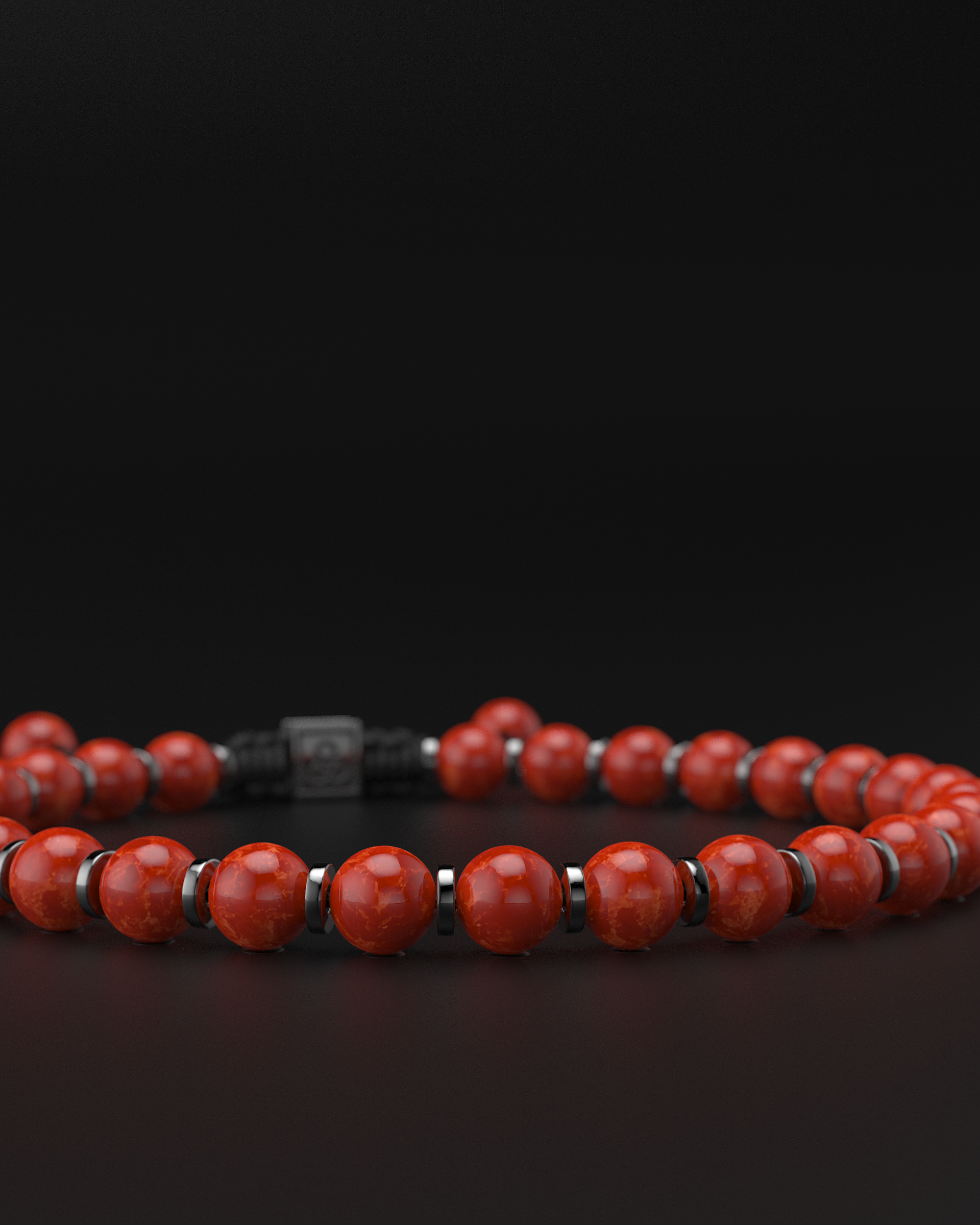 Bracelet en jade rouge 6mm | Prière
