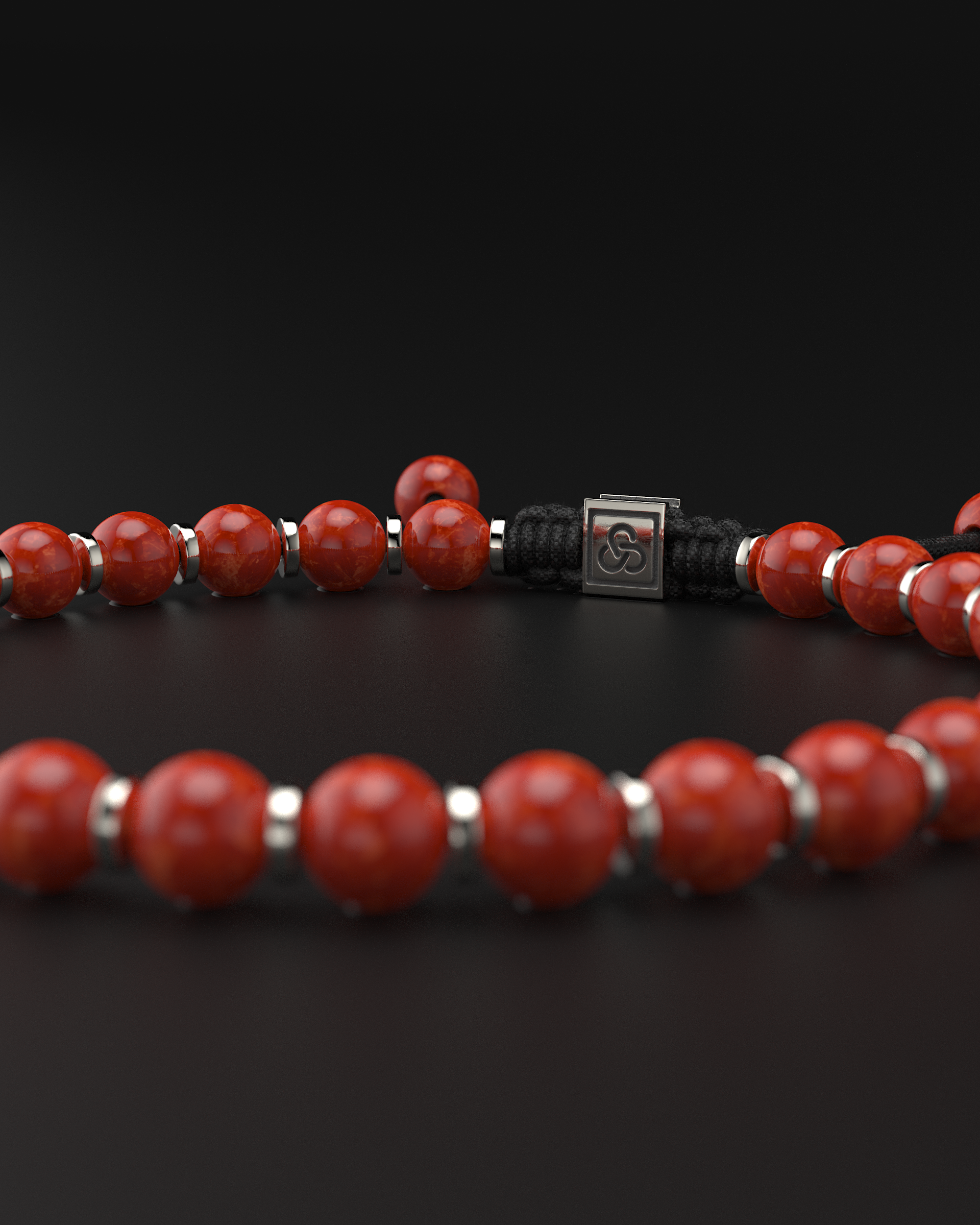 Bracelet en jade rouge 6mm | Prière