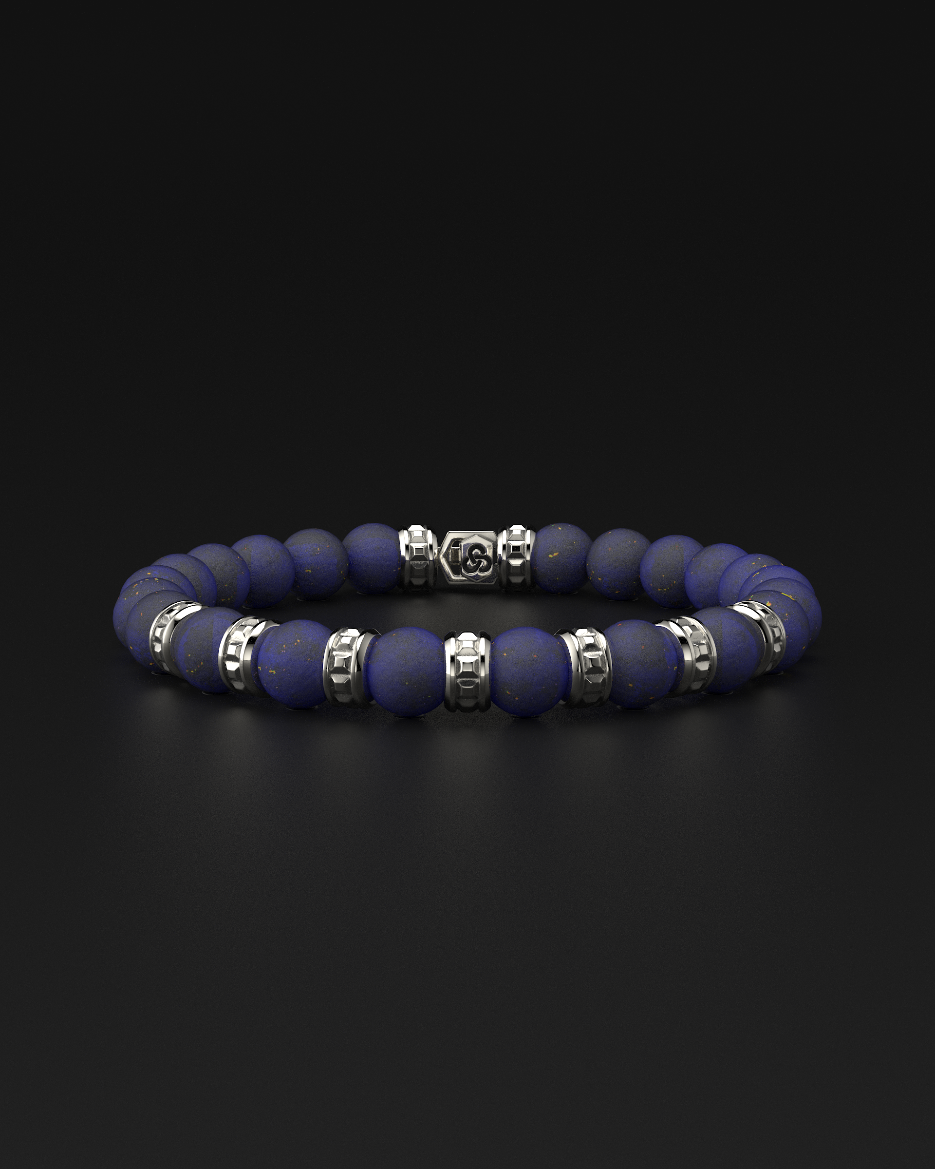 Lapis Lazuli Pyramid Bracelet 8mm | Premium #1