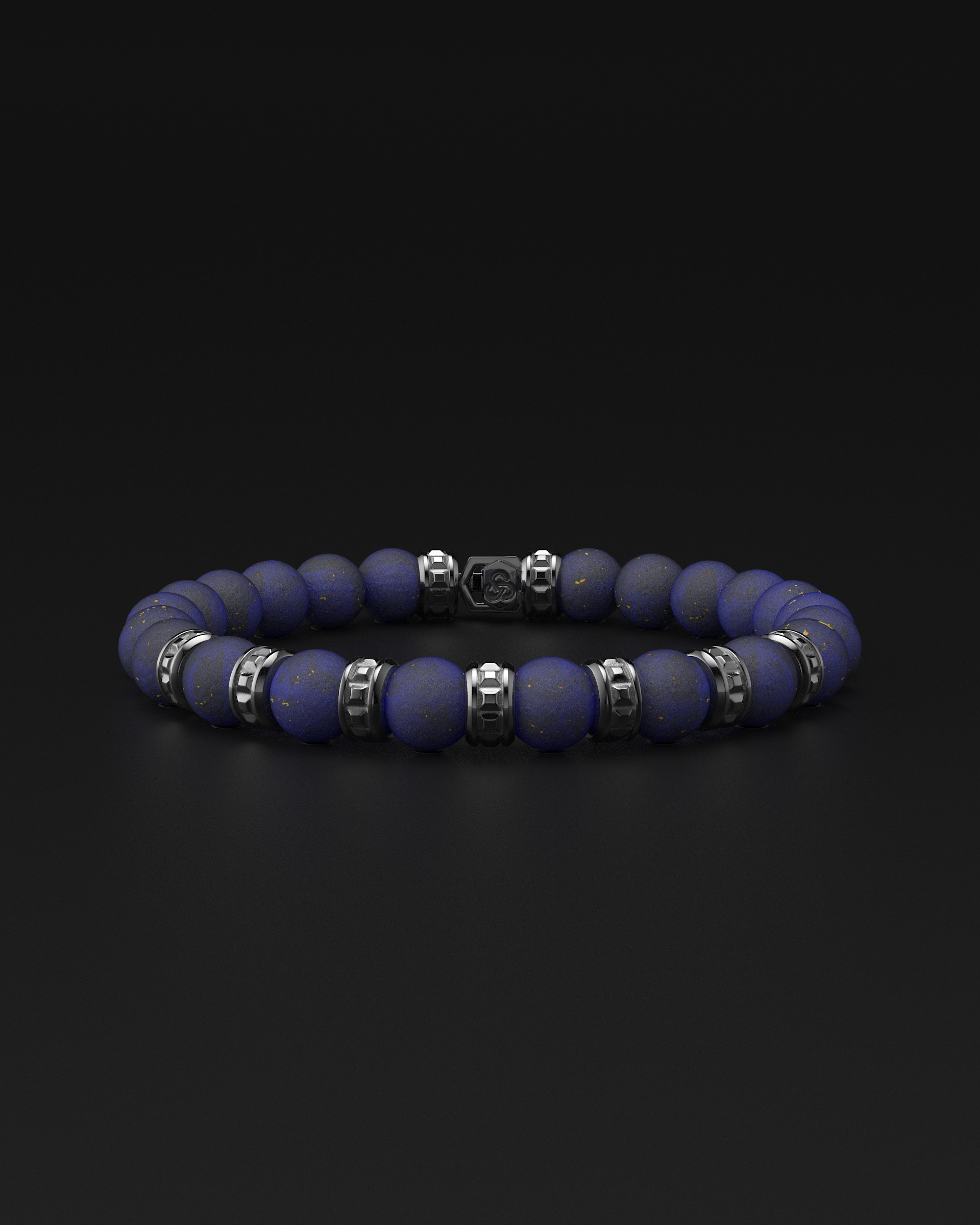 Lapis Lazuli Pyramid Bracelet 8mm | Premium #1