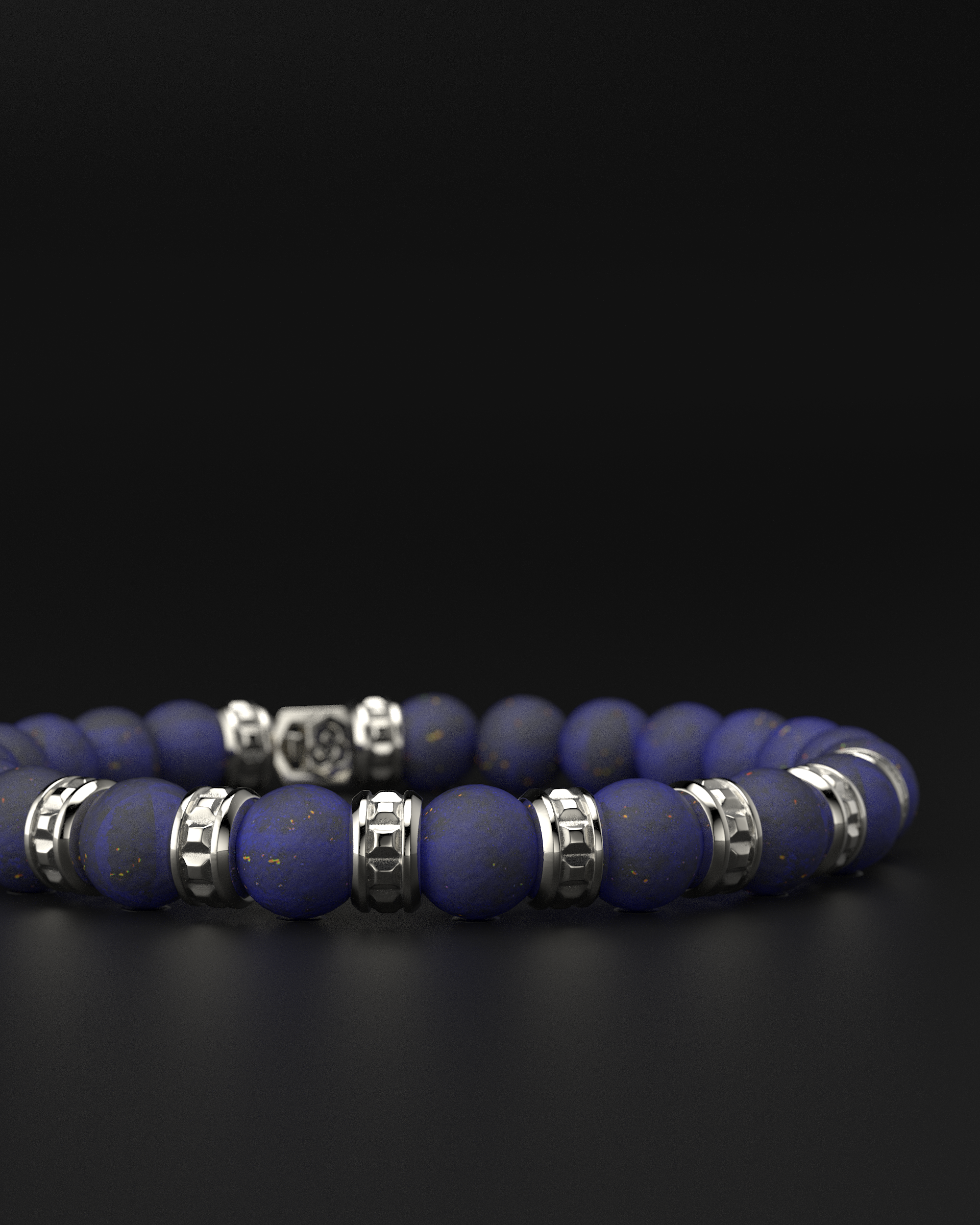 Lapis Lazuli Pyramid Bracelet 8mm | Premium #1