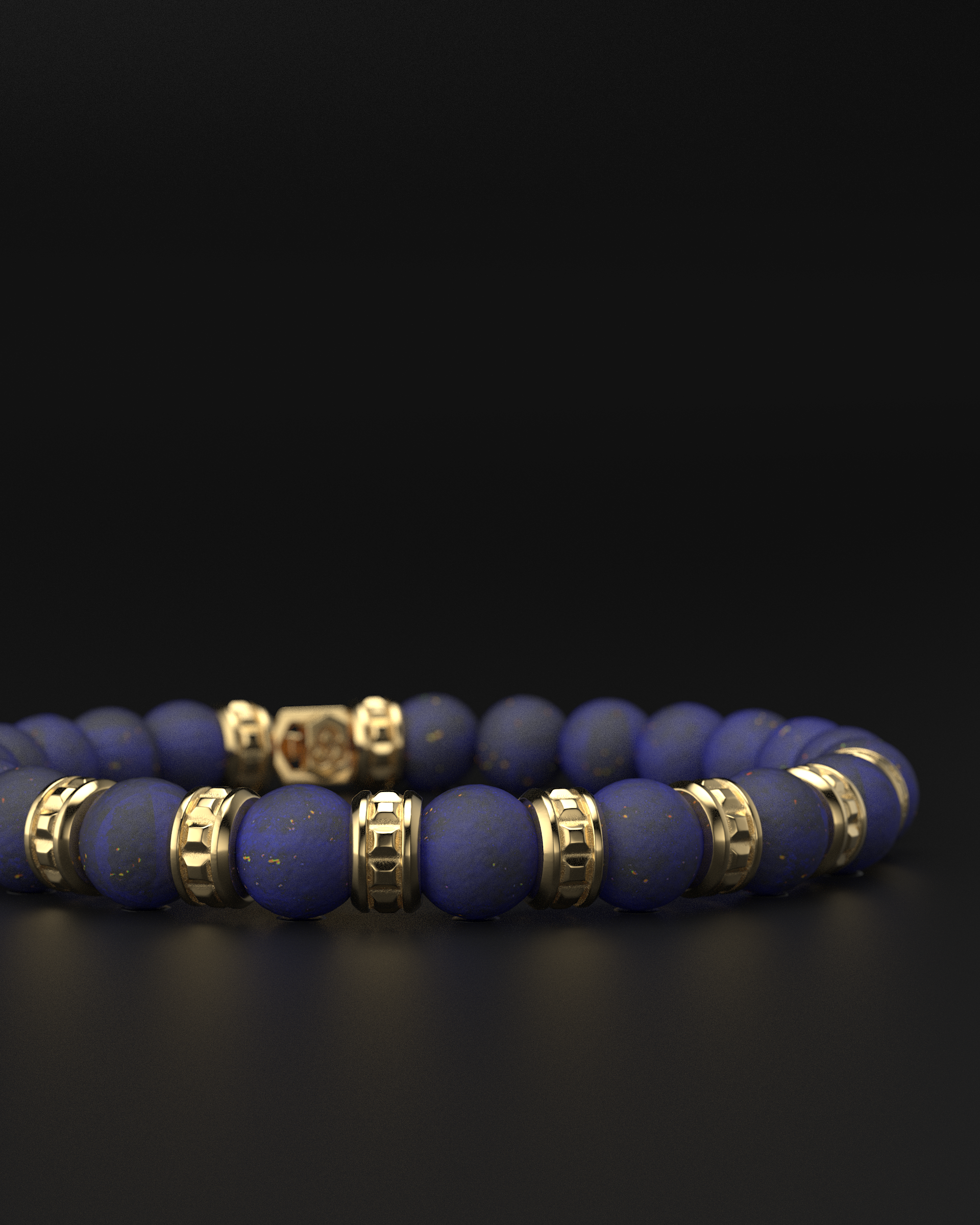Lapis Lazuli Pyramid Bracelet 8mm | Premium #1