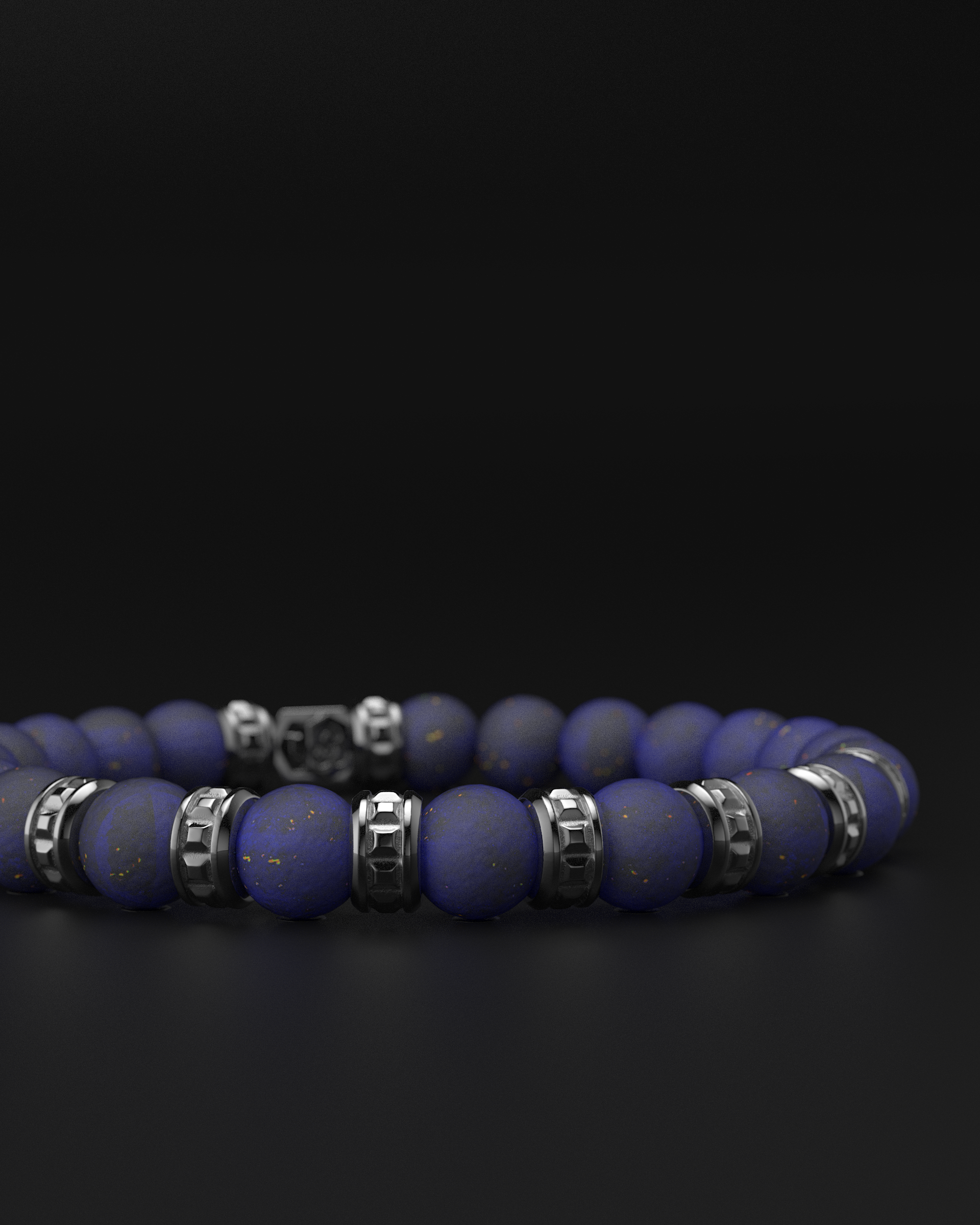 Lapis Lazuli Pyramid Bracelet 8mm | Premium #1