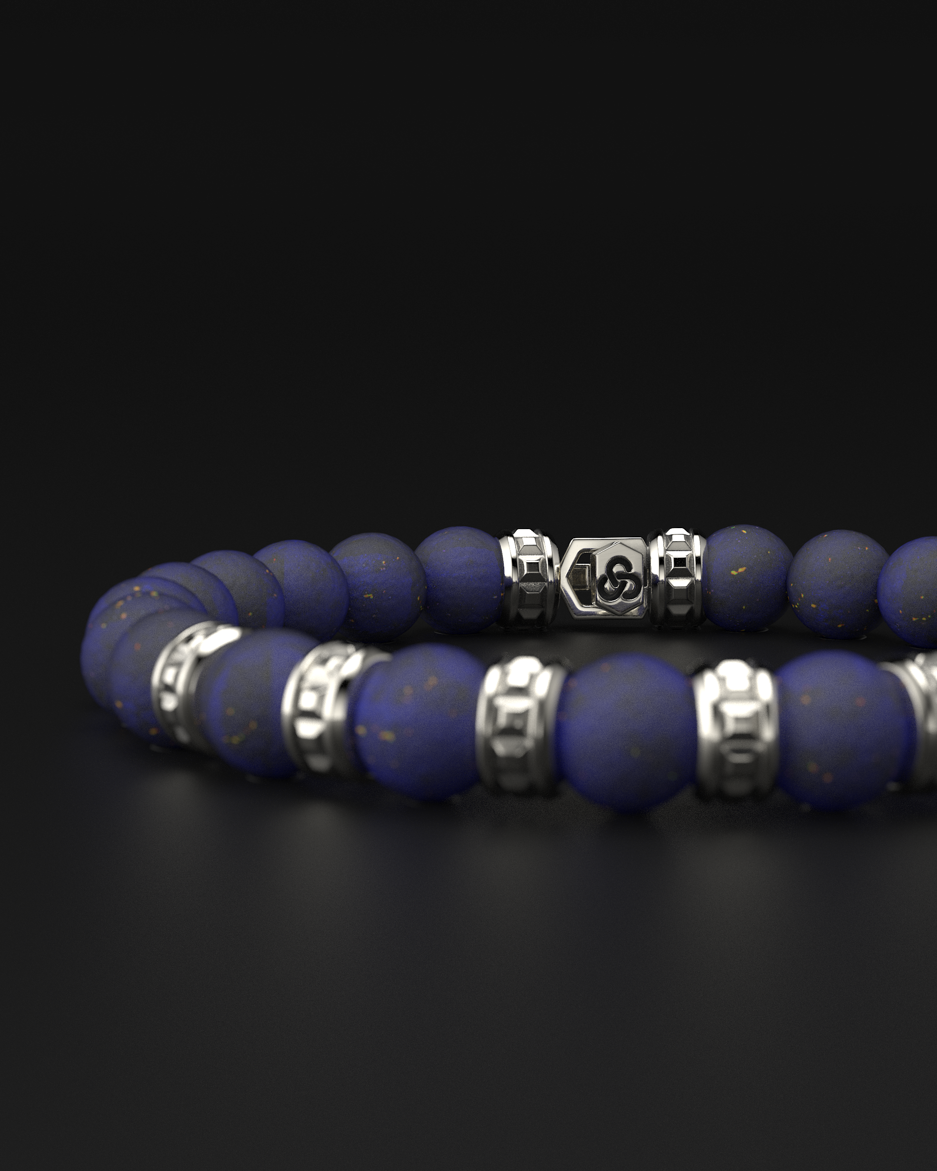 Lapis Lazuli Pyramid Bracelet 8mm | Premium #1