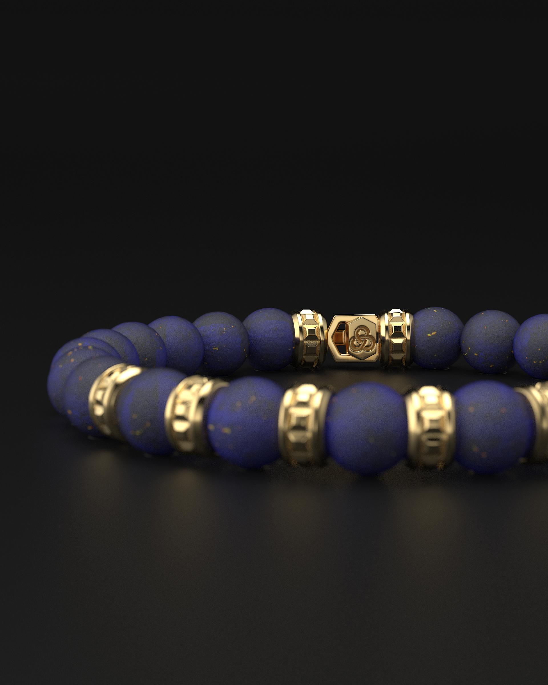 Lapis Lazuli Pyramid Bracelet 8mm | Premium #1