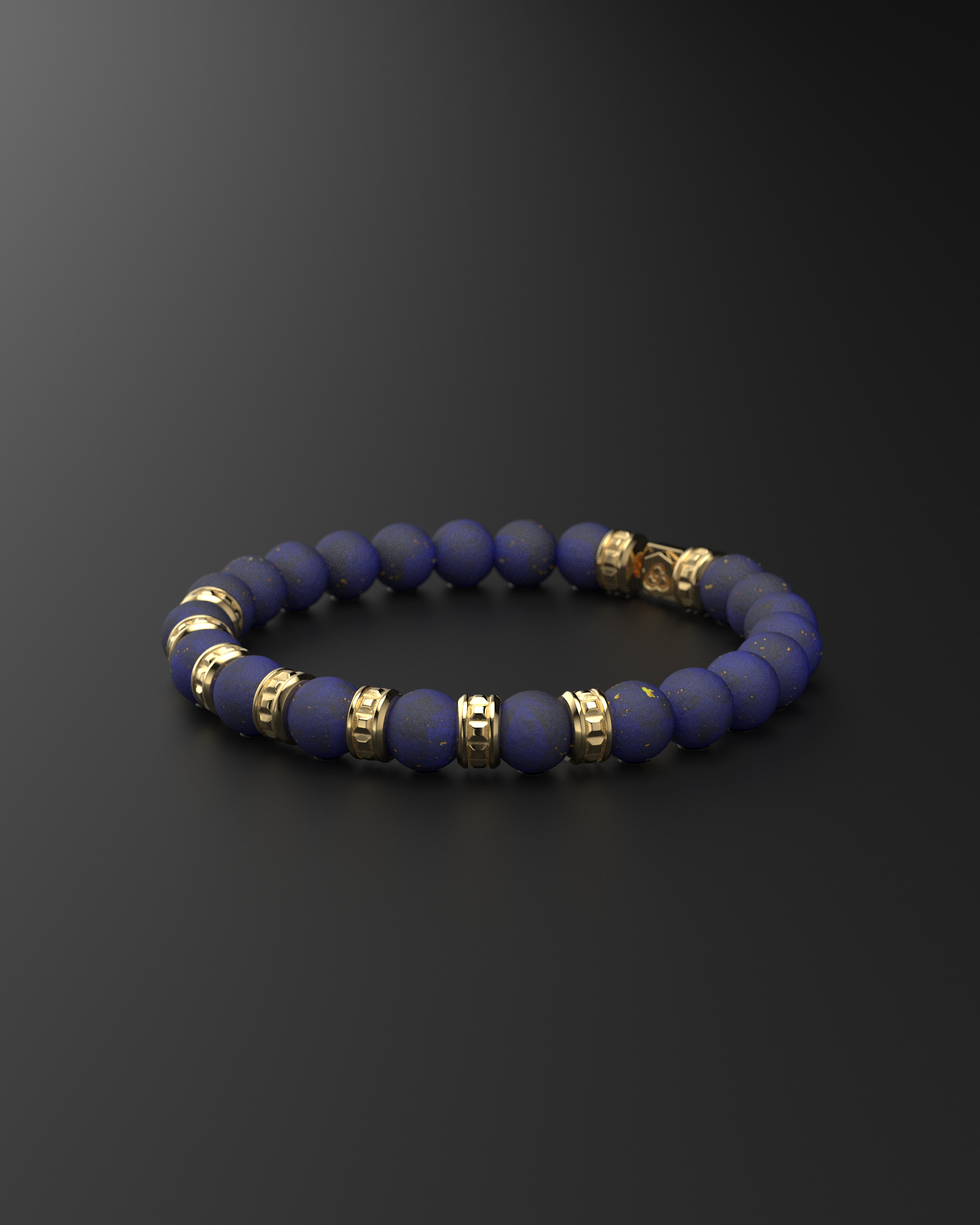 Lapis Lazuli Pyramid Bracelet 8mm | Premium #1