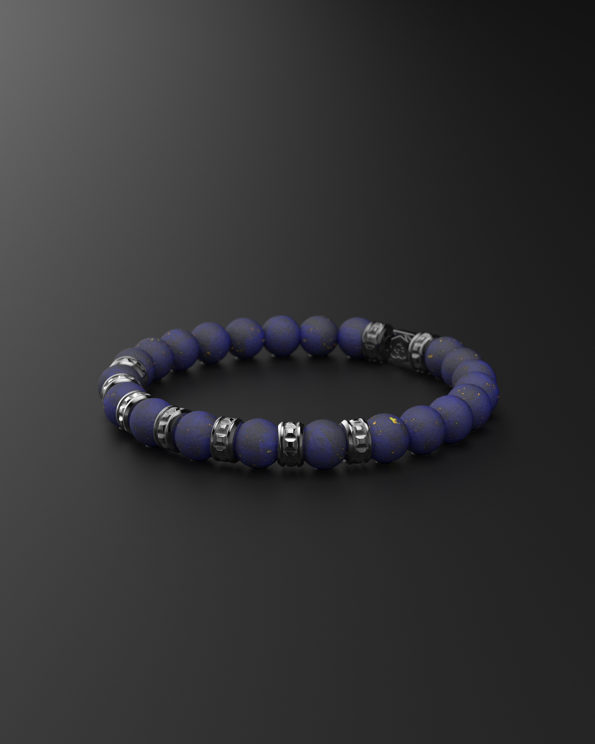 Lapis Lazuli Pyramid Bracelet 8mm | Premium #1