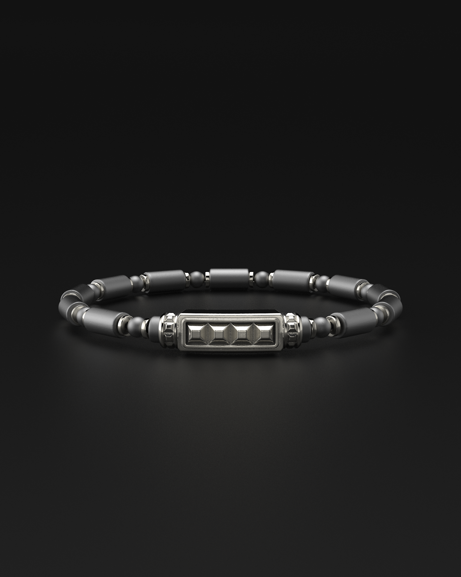 Hematite Matte Pyramid Bracelet 5mm | Pipe