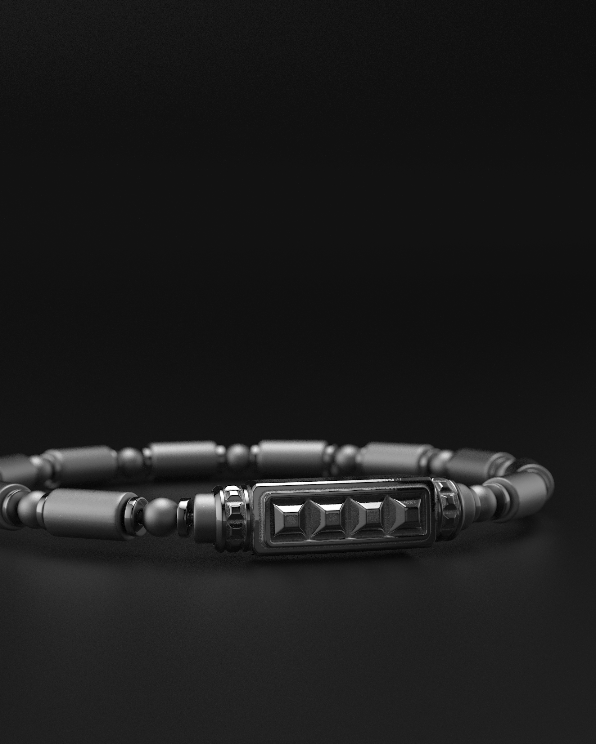 Hematite Matte Pyramid Bracelet 5mm | Pipe