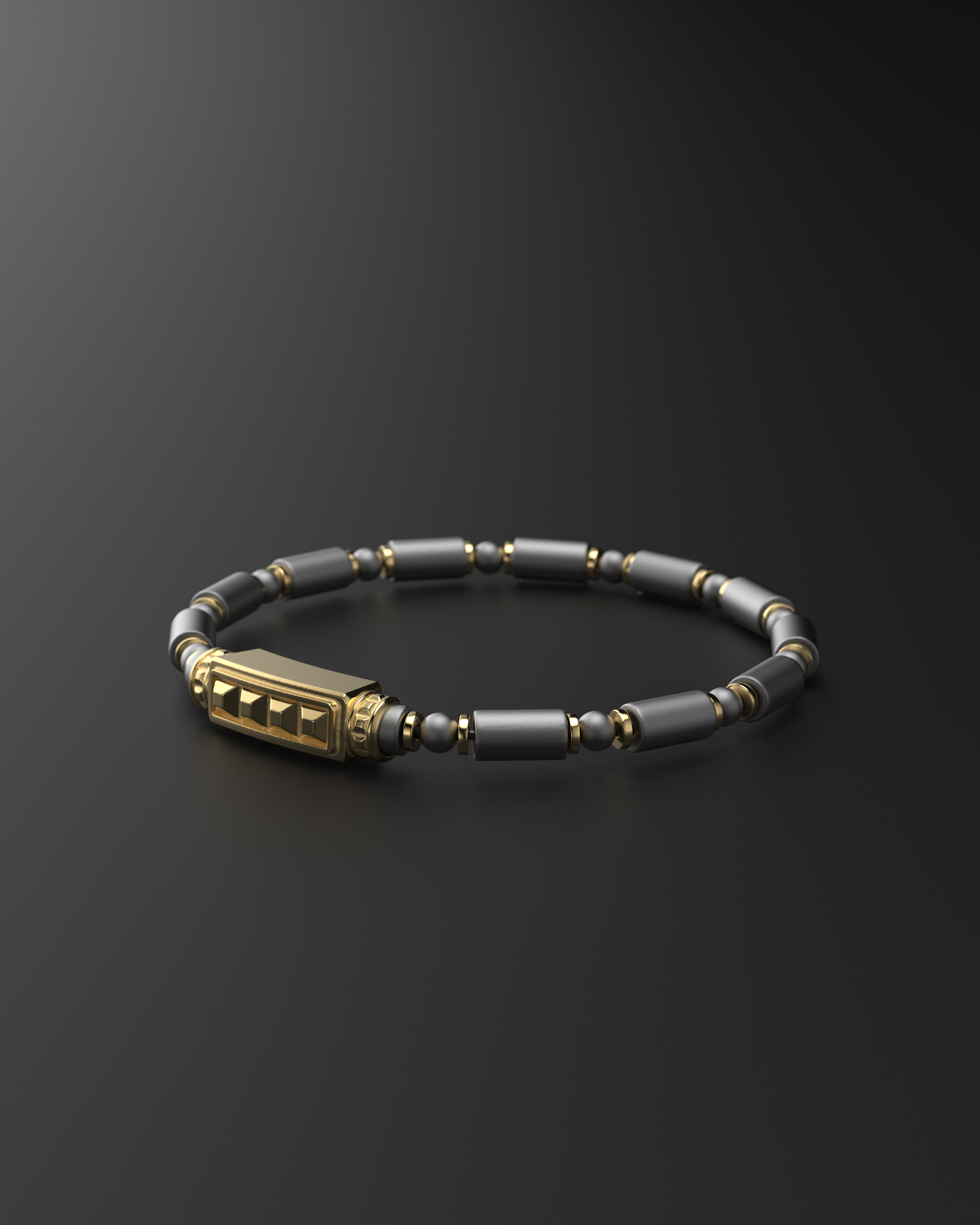 Hematite Matte Pyramid Bracelet 5mm | Pipe