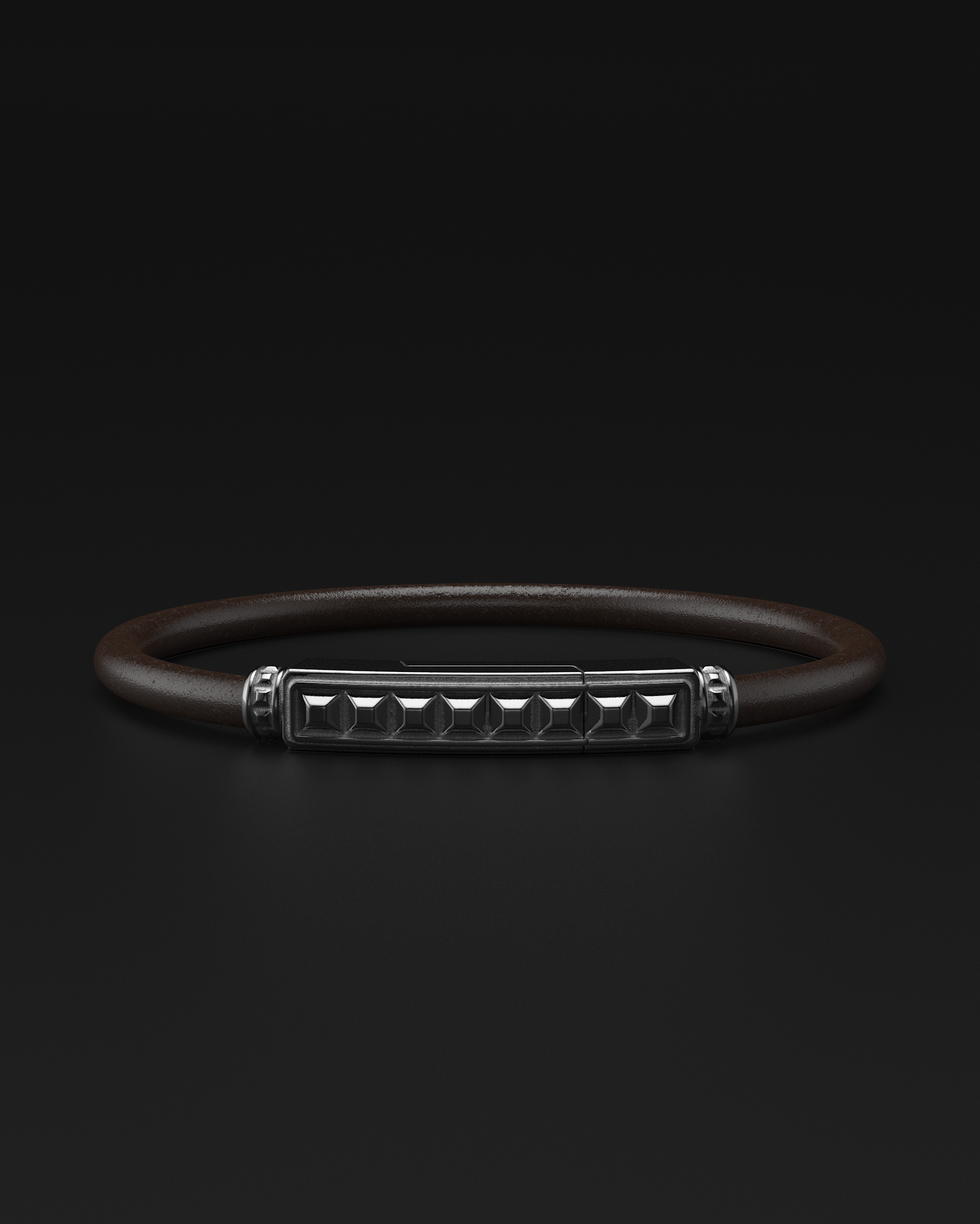 Pyramid Brown Bracelet 5mm | Leather #1