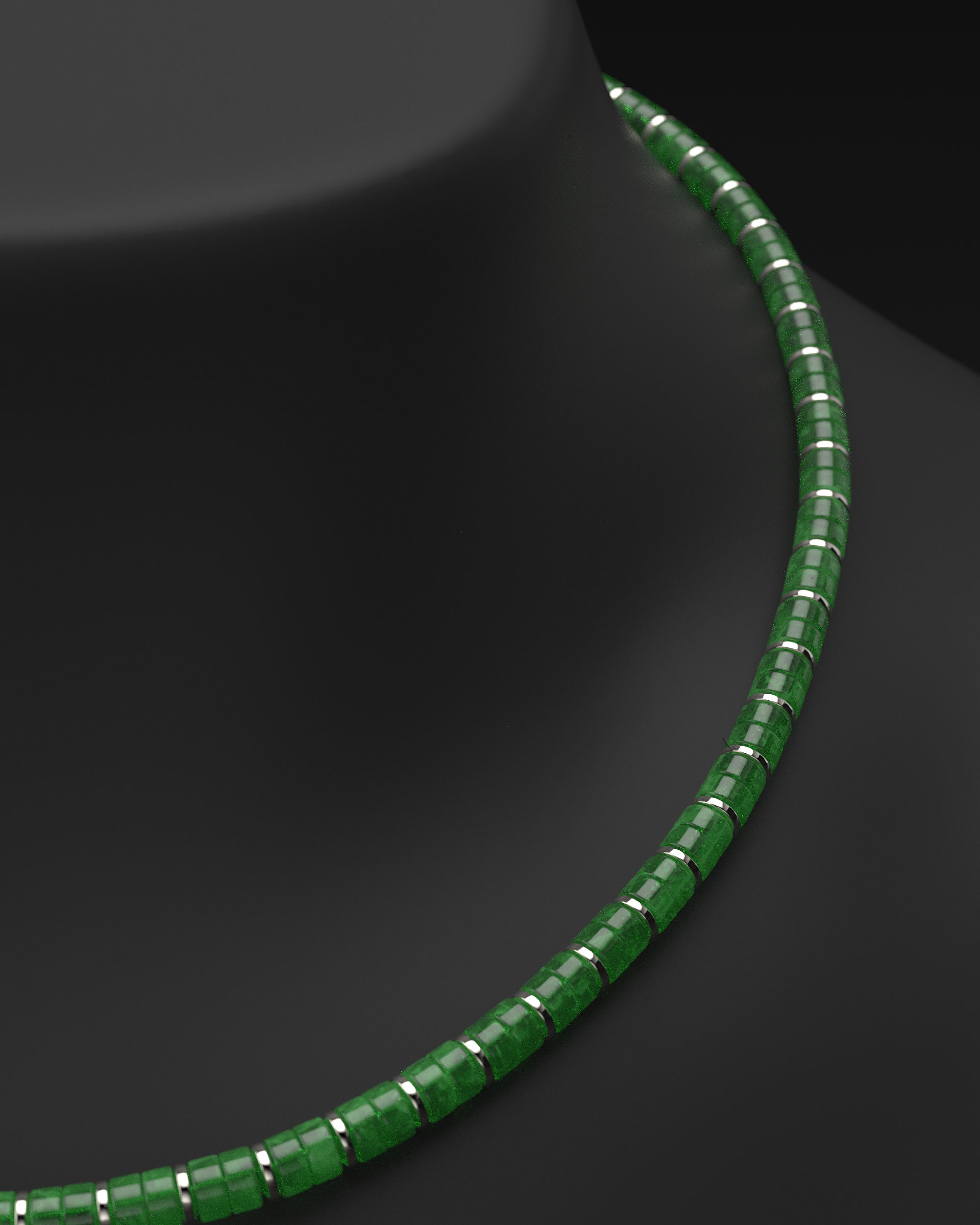Collar de Jade Esmeralda 6mm | Espaciador #2