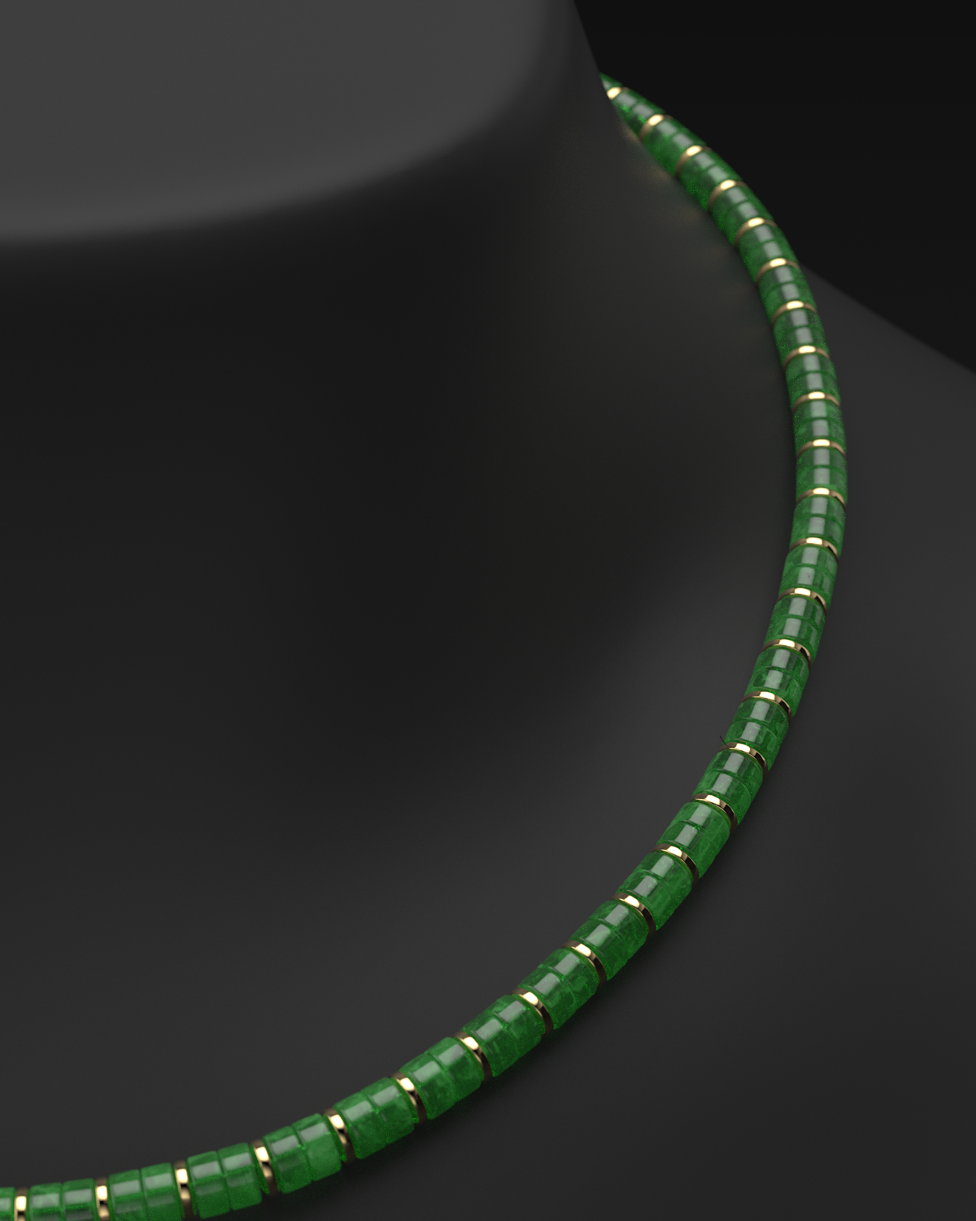 Collar de Jade Esmeralda 6mm | Espaciador #2