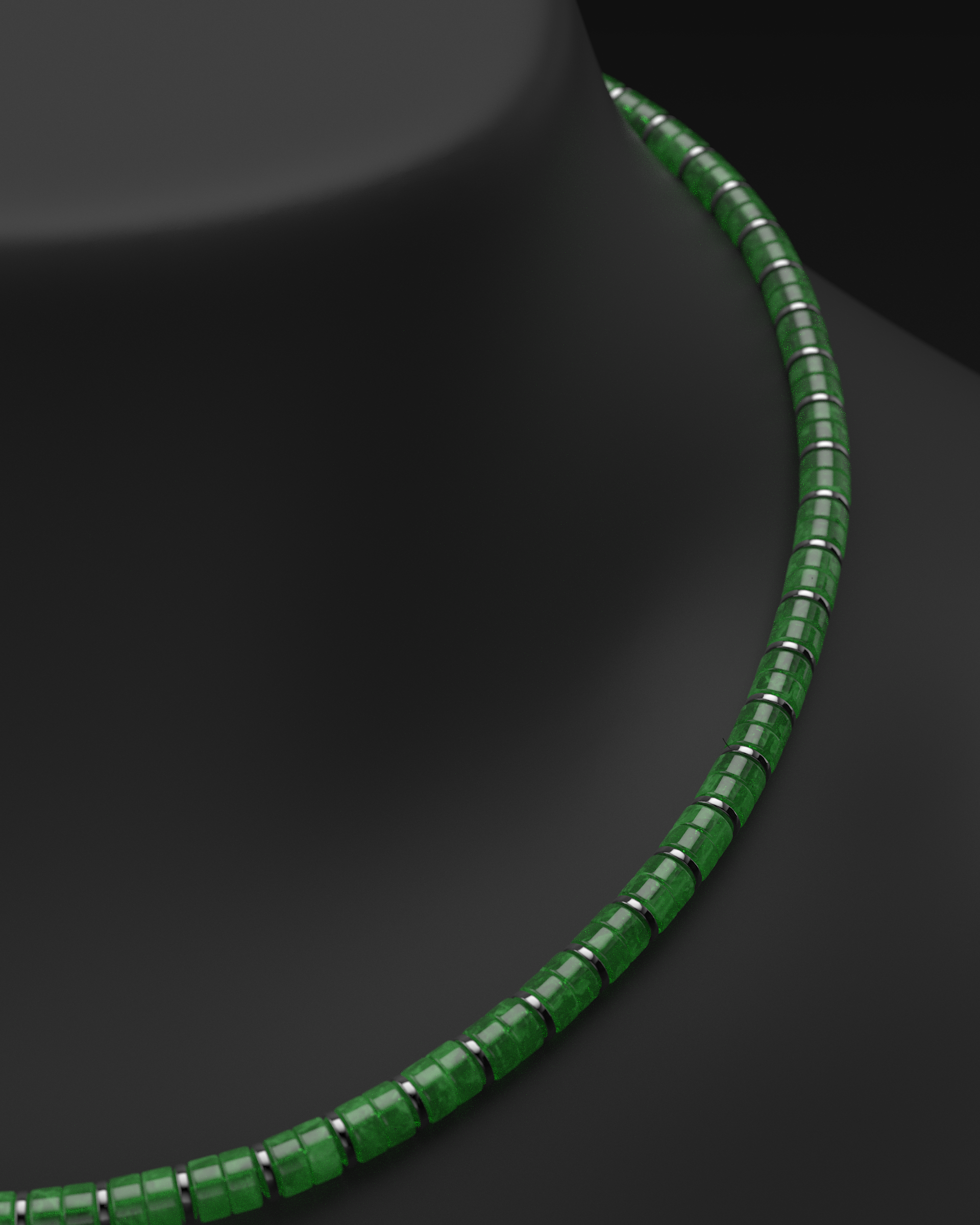 Collar de Jade Esmeralda 6mm | Espaciador #2