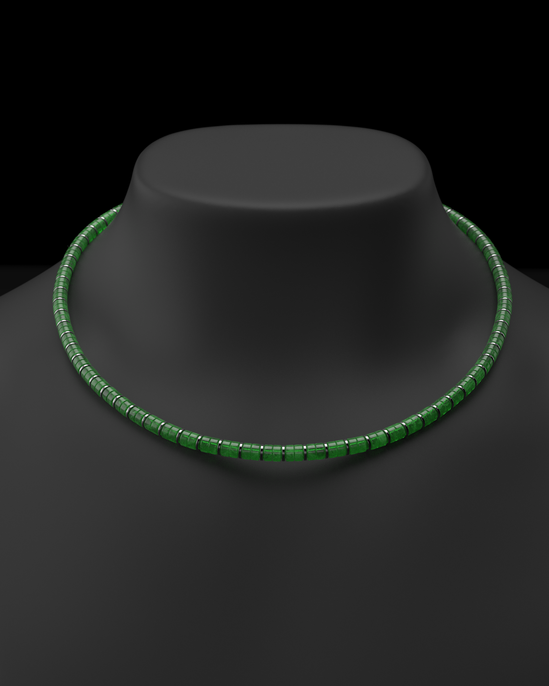 Collar de Jade Esmeralda 6mm | Espaciador #2