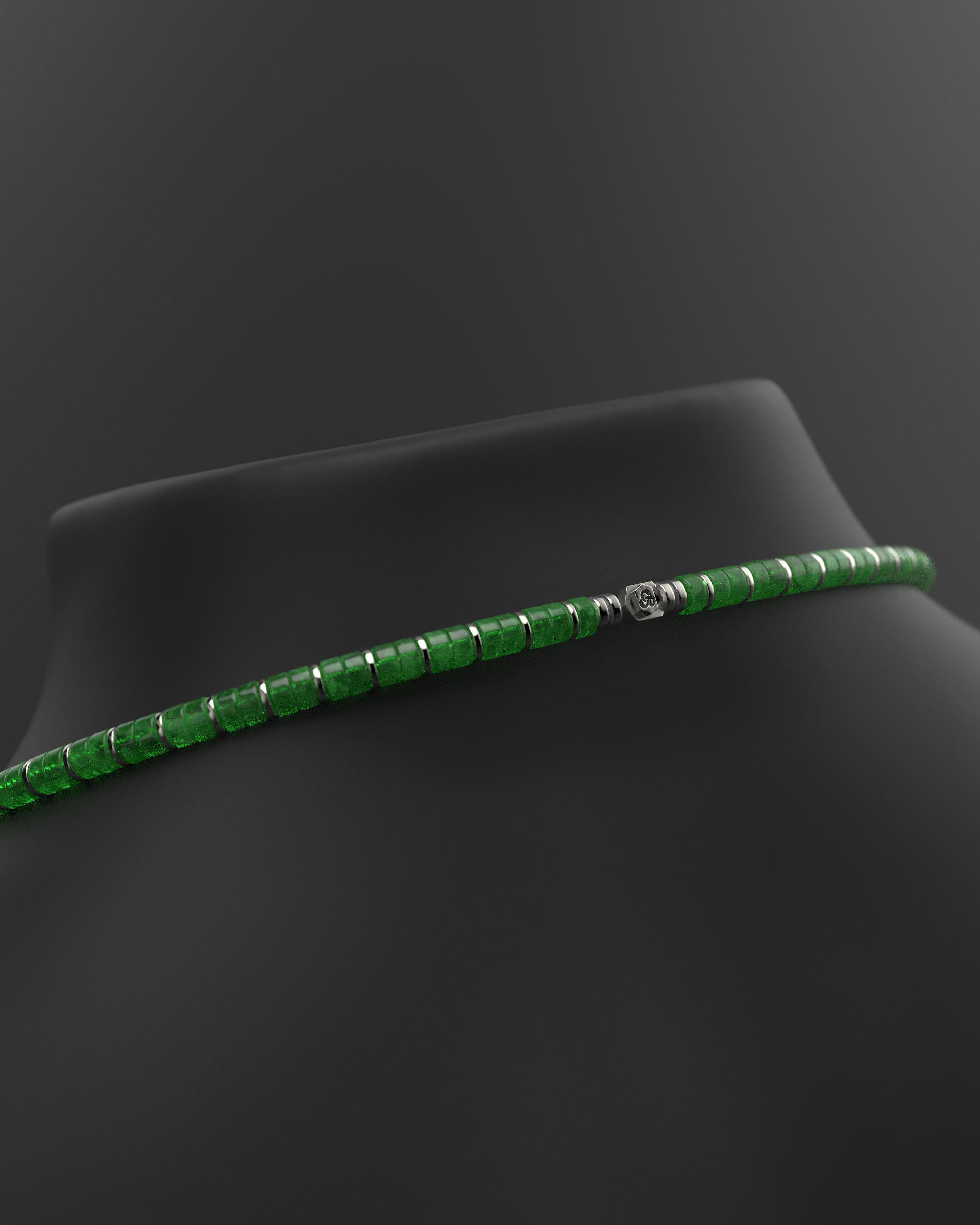 Collar de Jade Esmeralda 6mm | Espaciador #2