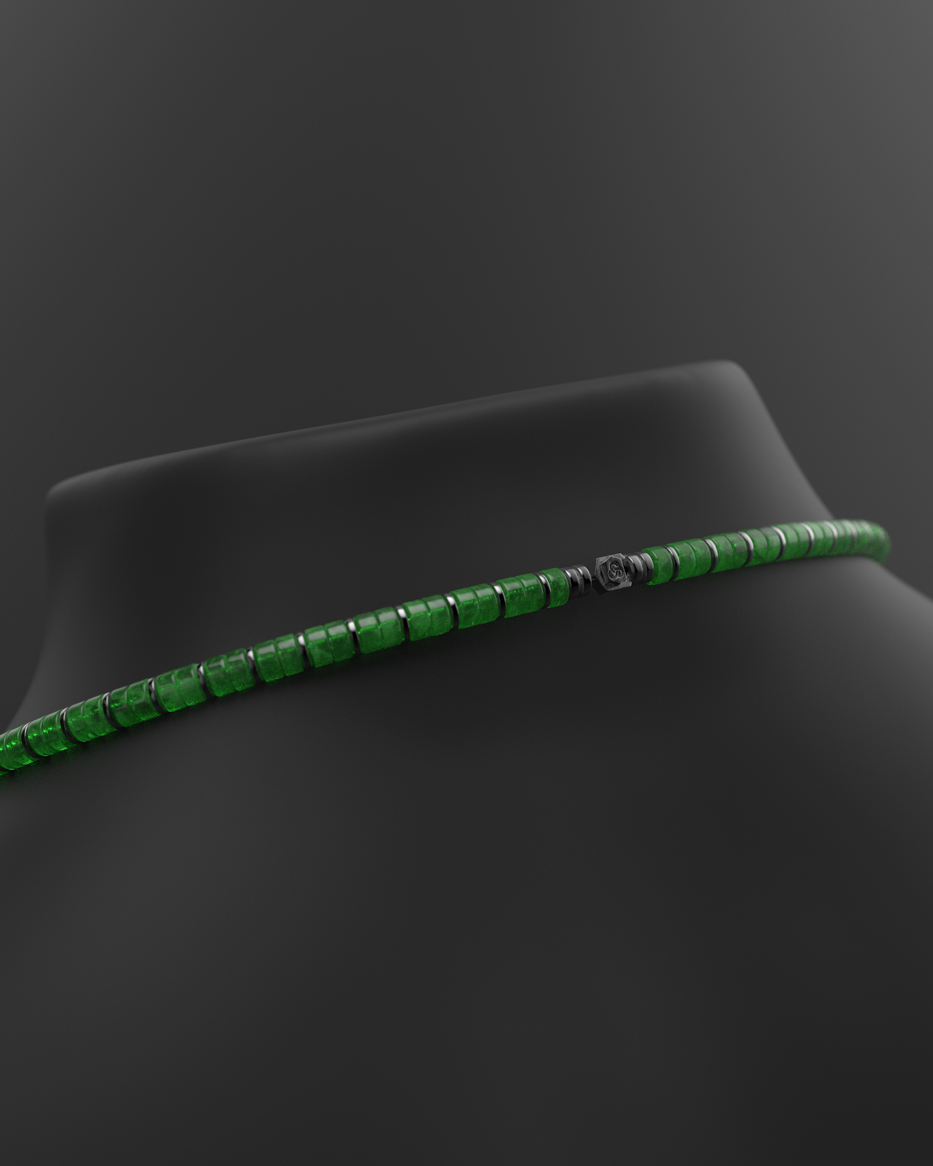 Collar de Jade Esmeralda 6mm | Espaciador #2
