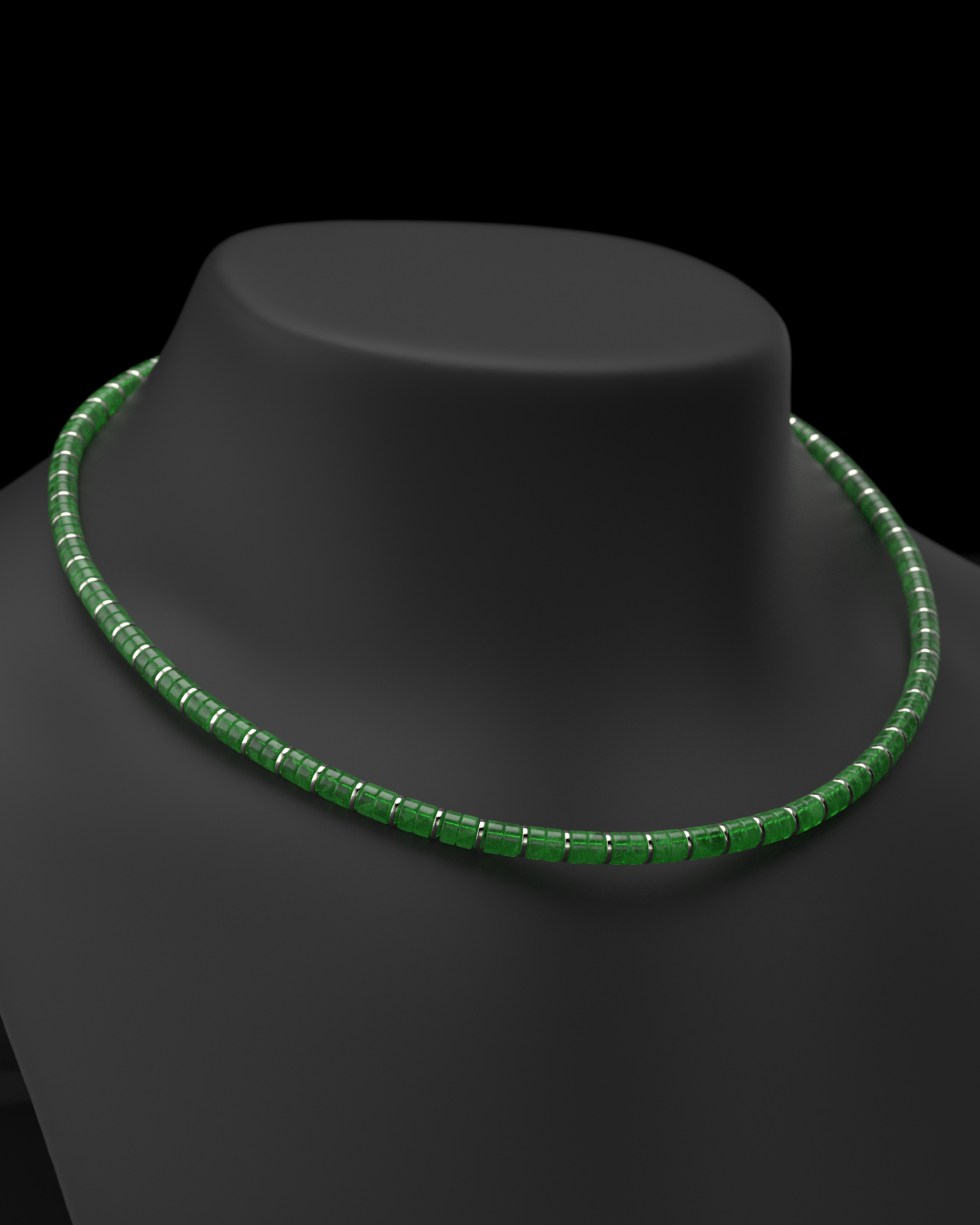 Collar de Jade Esmeralda 6mm | Espaciador #2