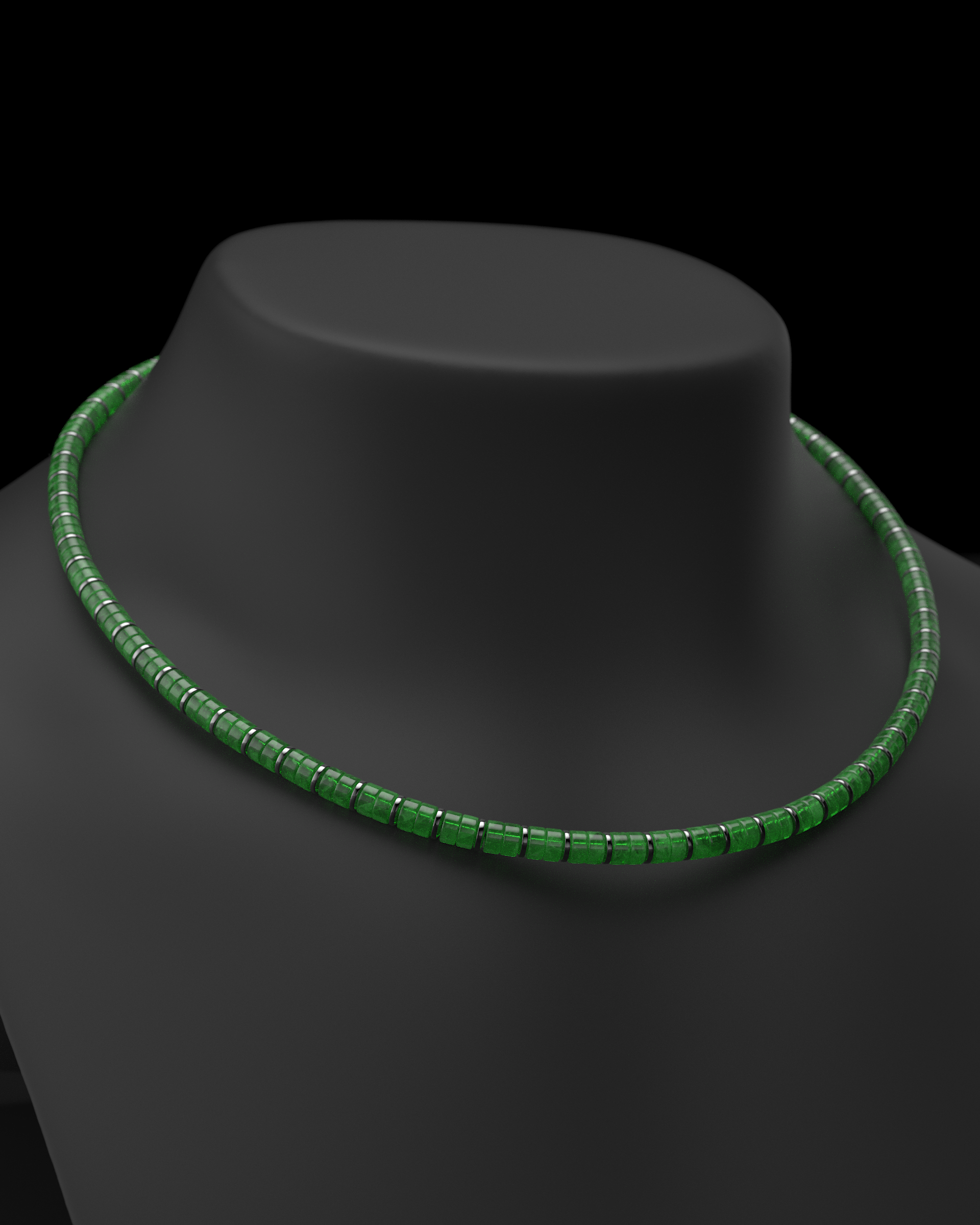 Collar de Jade Esmeralda 6mm | Espaciador #2