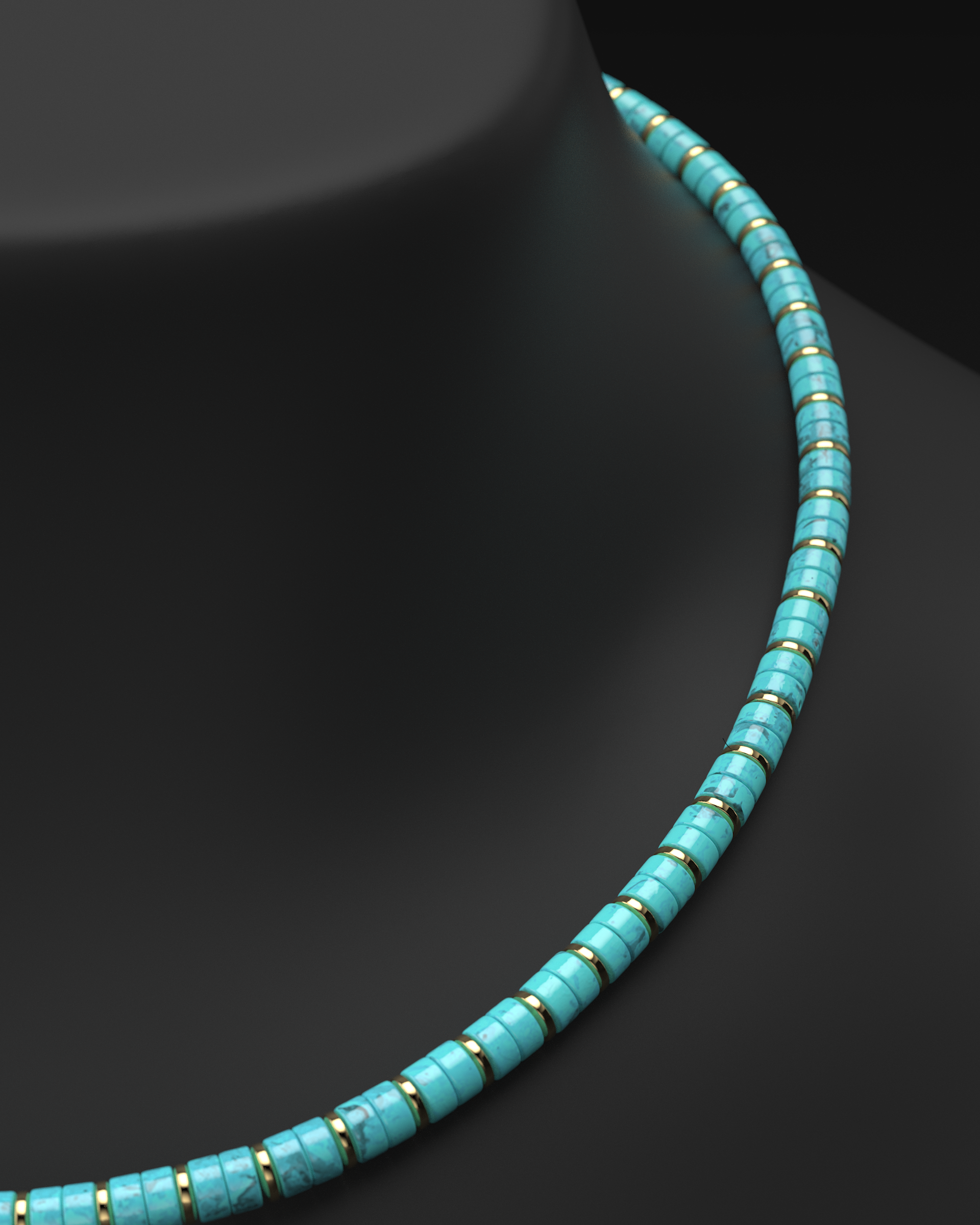 Turquoise Men's Necklace 6mm | Spacer 2 – Grounded Clarity in Blue