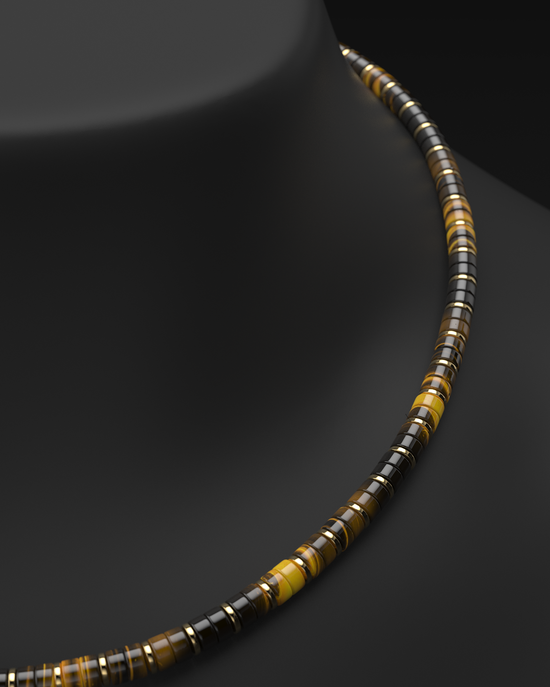Collar de Ojo de Tigre 6mm | Espaciador #2