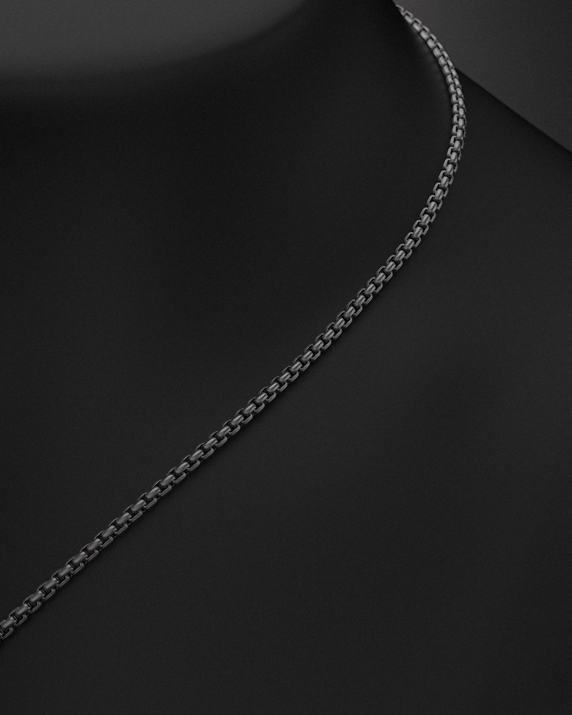 Pyramid Raw Circle Pendant + Round Box Chain
