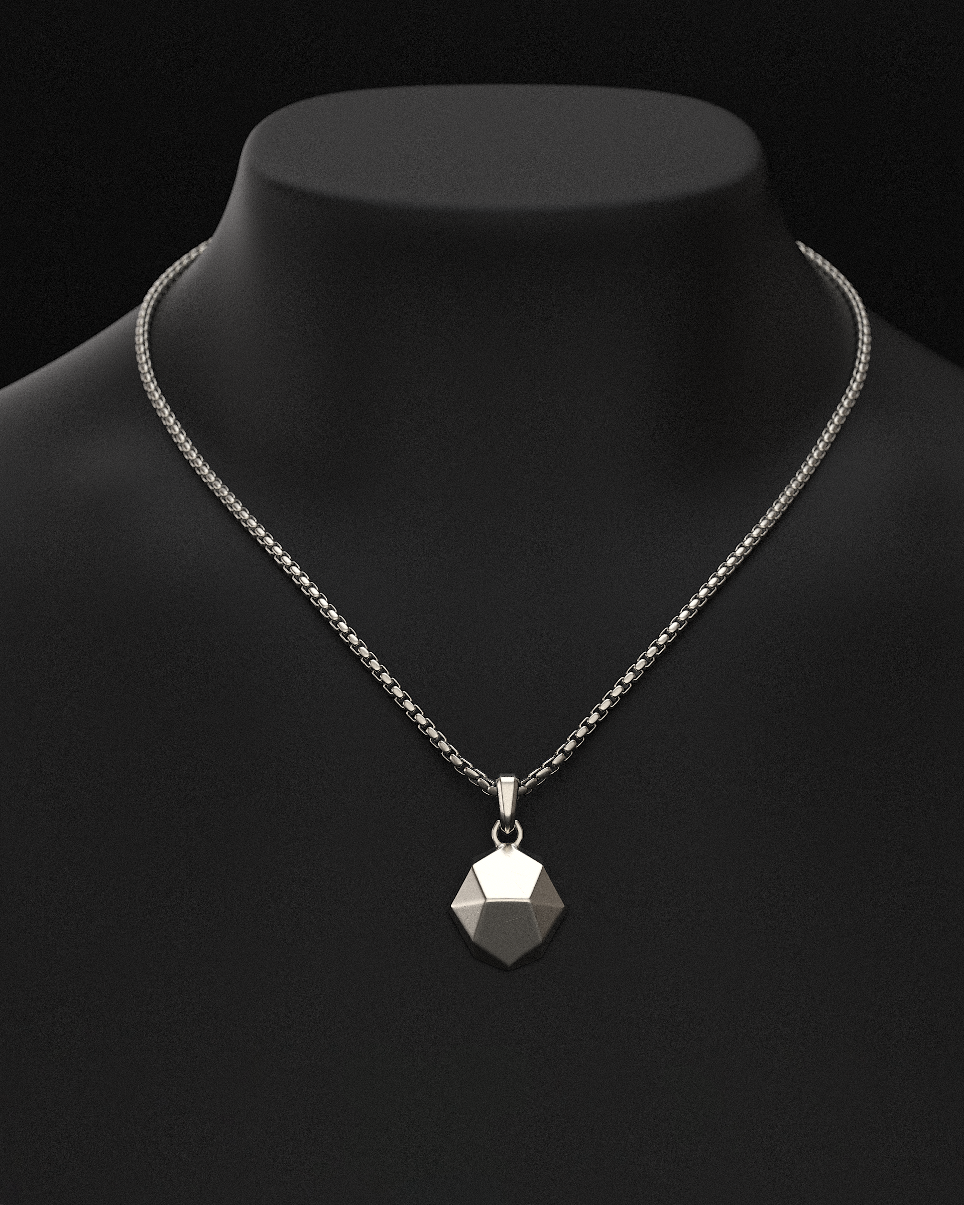 Geom Pendant #2 + Round Box Chain