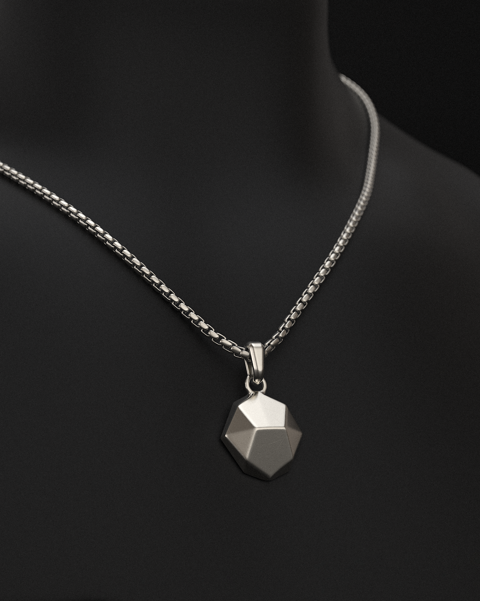 Geom Pendant #2 + Round Box Chain