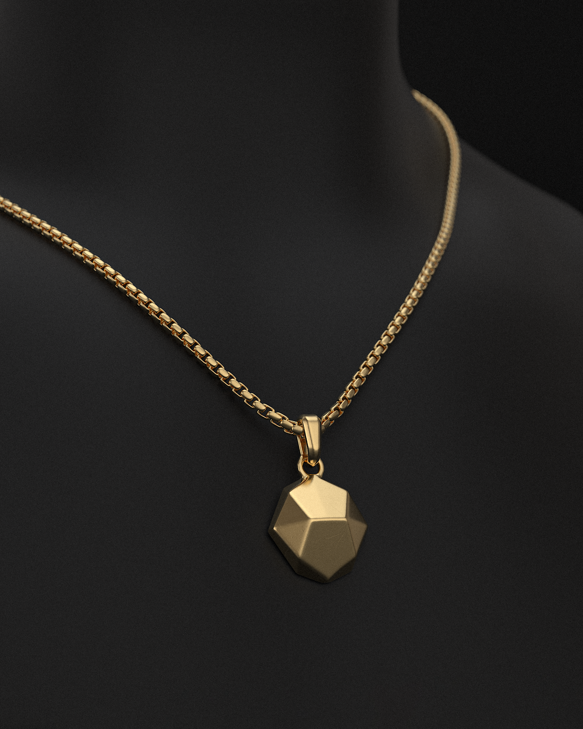 Geom Pendant #2 + Round Box Chain