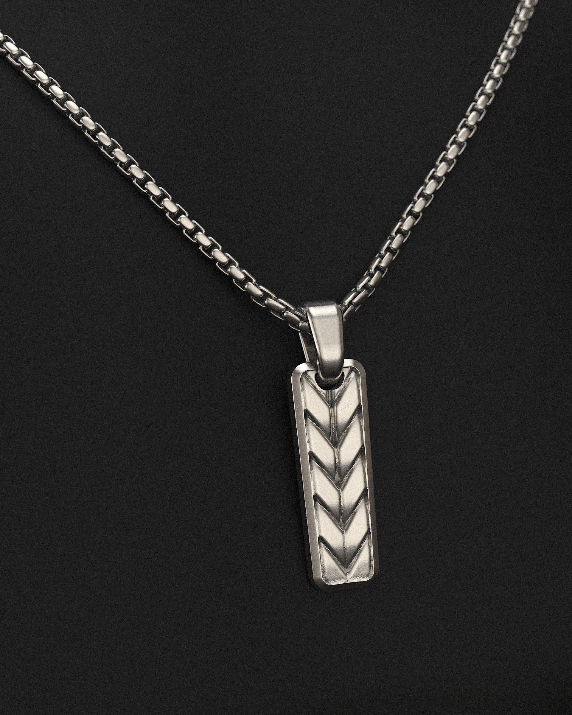 Woven Pendant + Round Box Chain