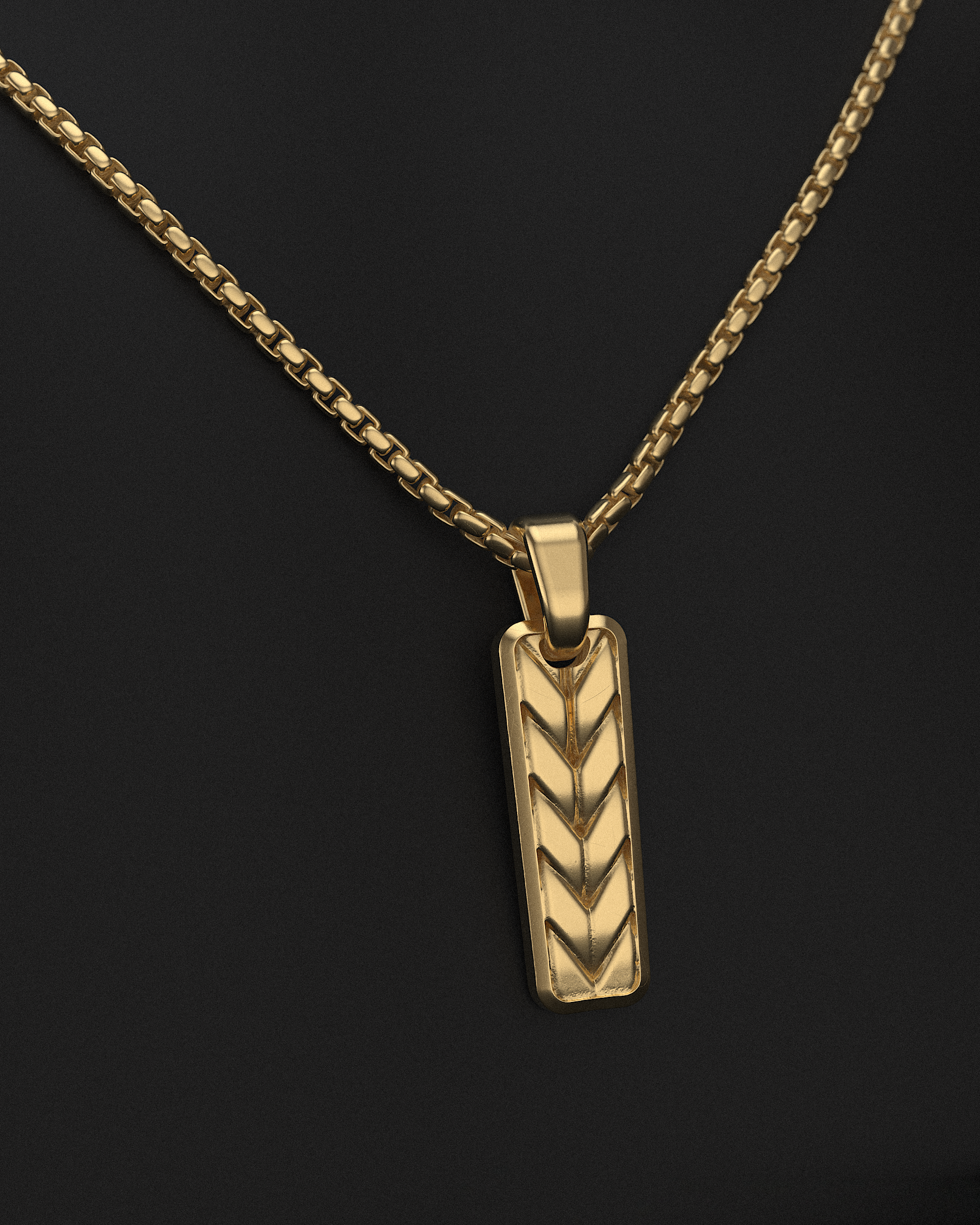 Woven Pendant + Round Box Chain