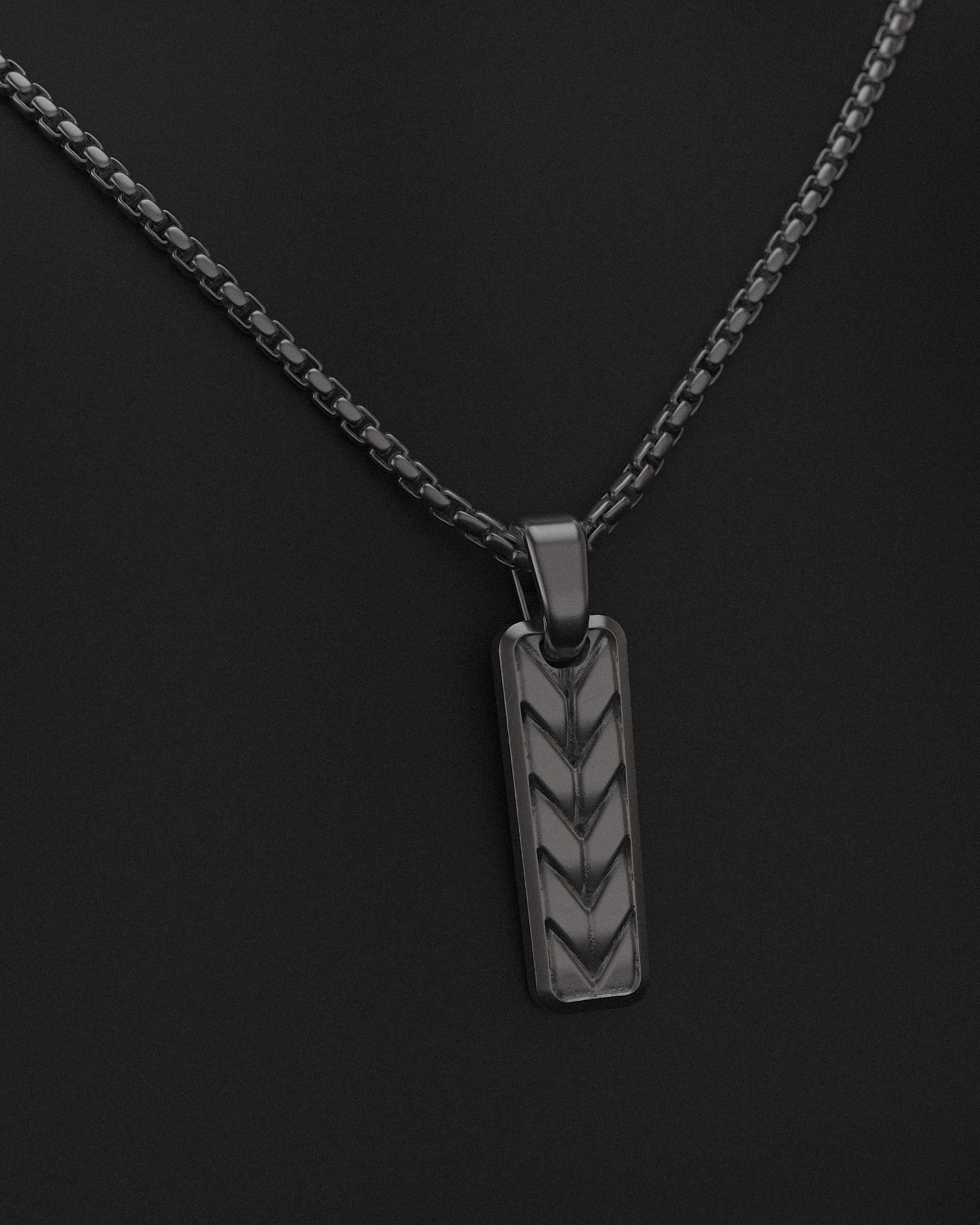 Woven Pendant + Round Box Chain