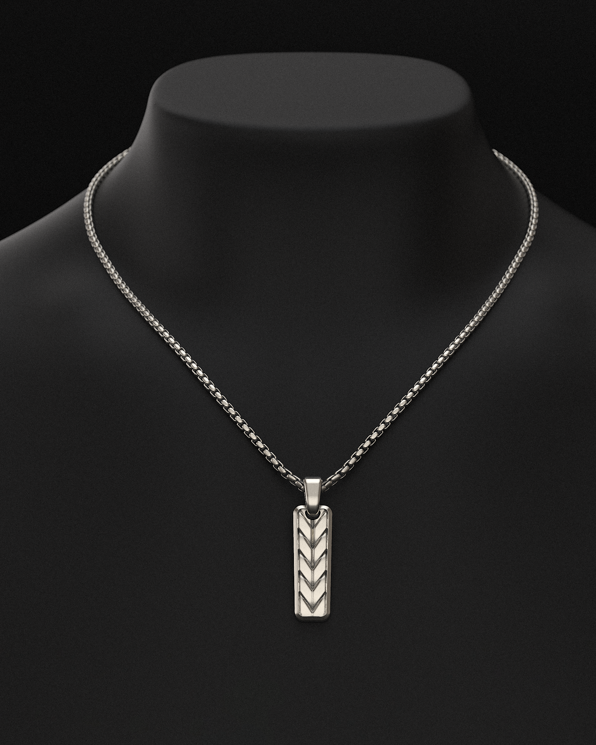 Woven Pendant + Round Box Chain