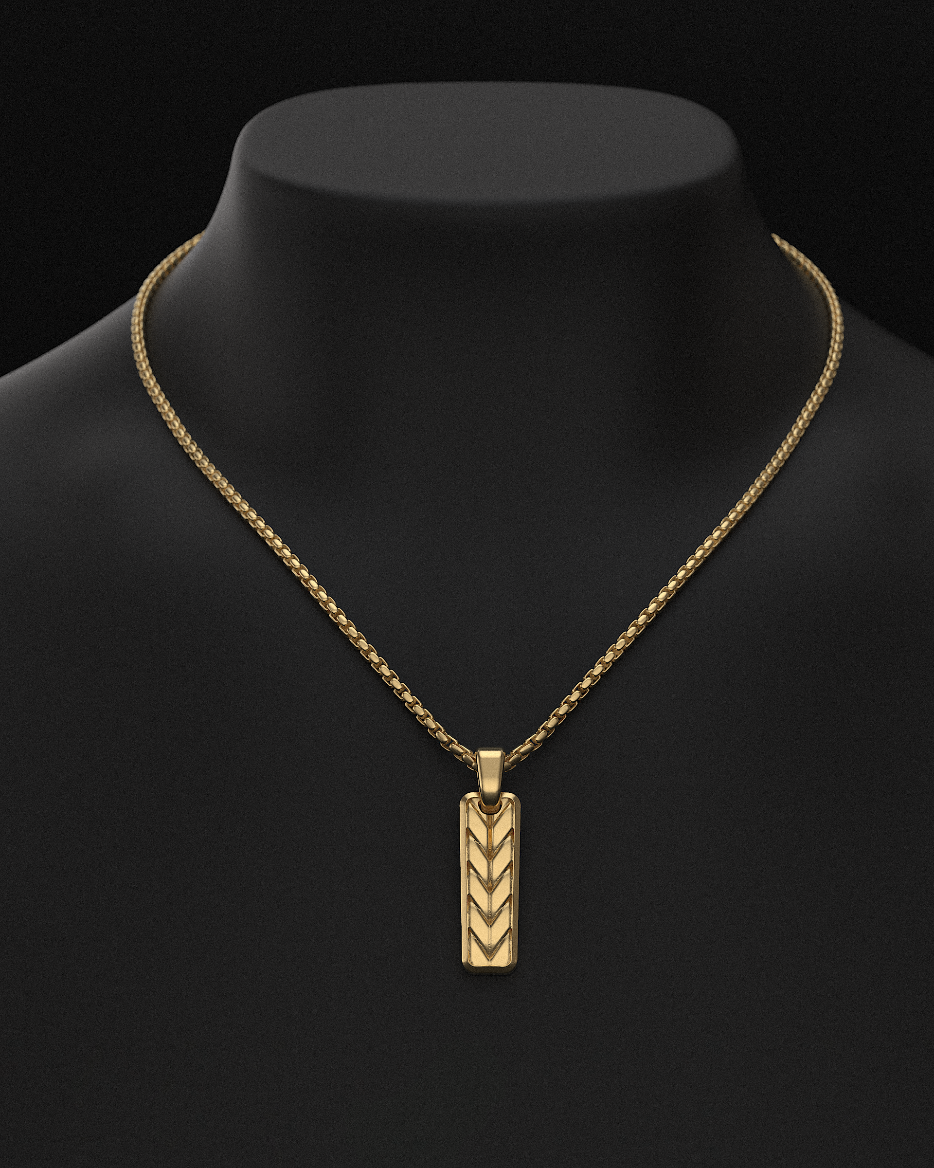 Woven Pendant + Round Box Chain