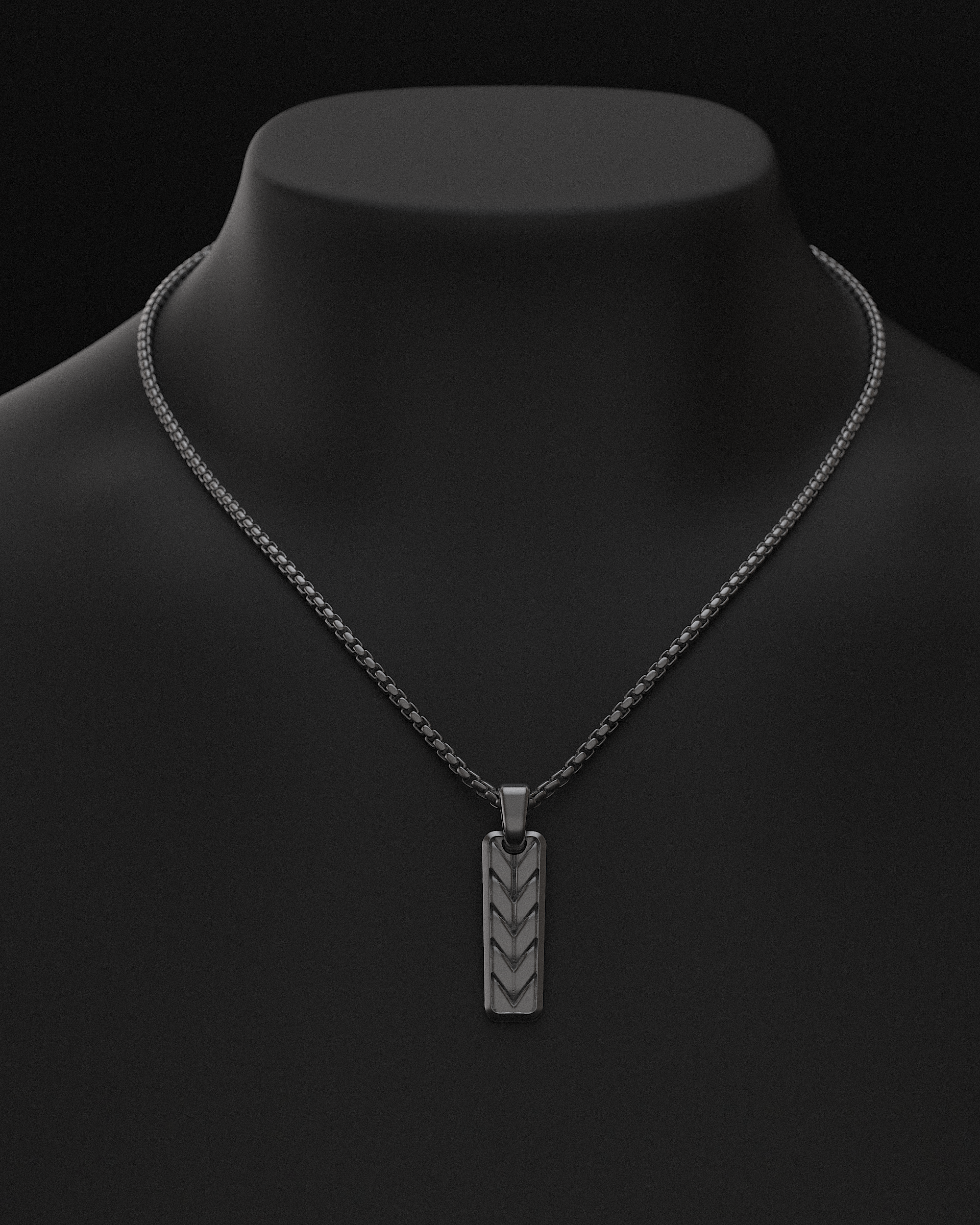 Woven Pendant + Round Box Chain