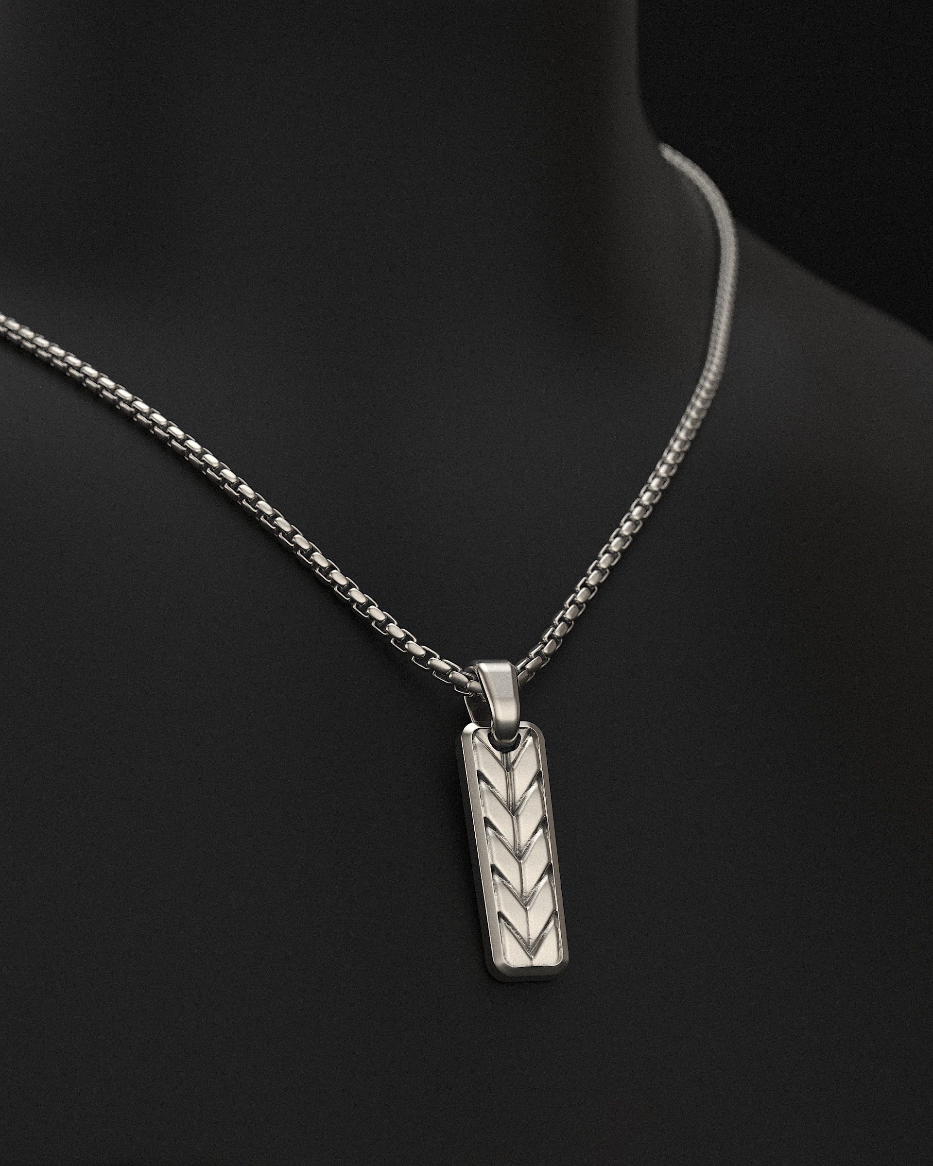 Woven Pendant + Round Box Chain
