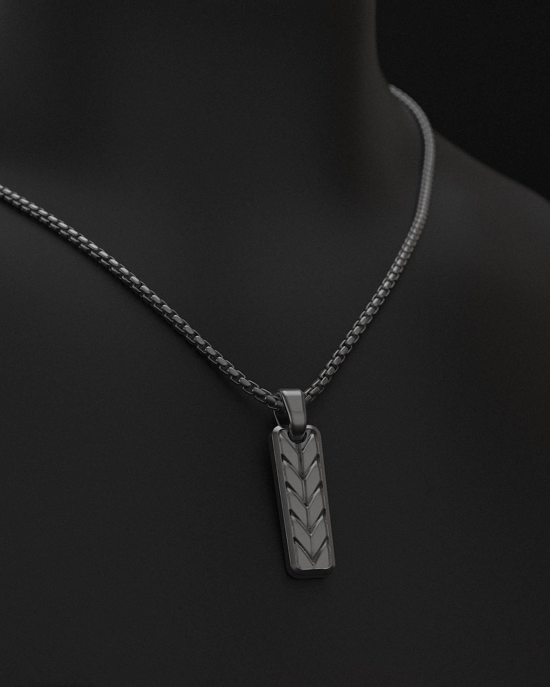 Woven Pendant + Round Box Chain