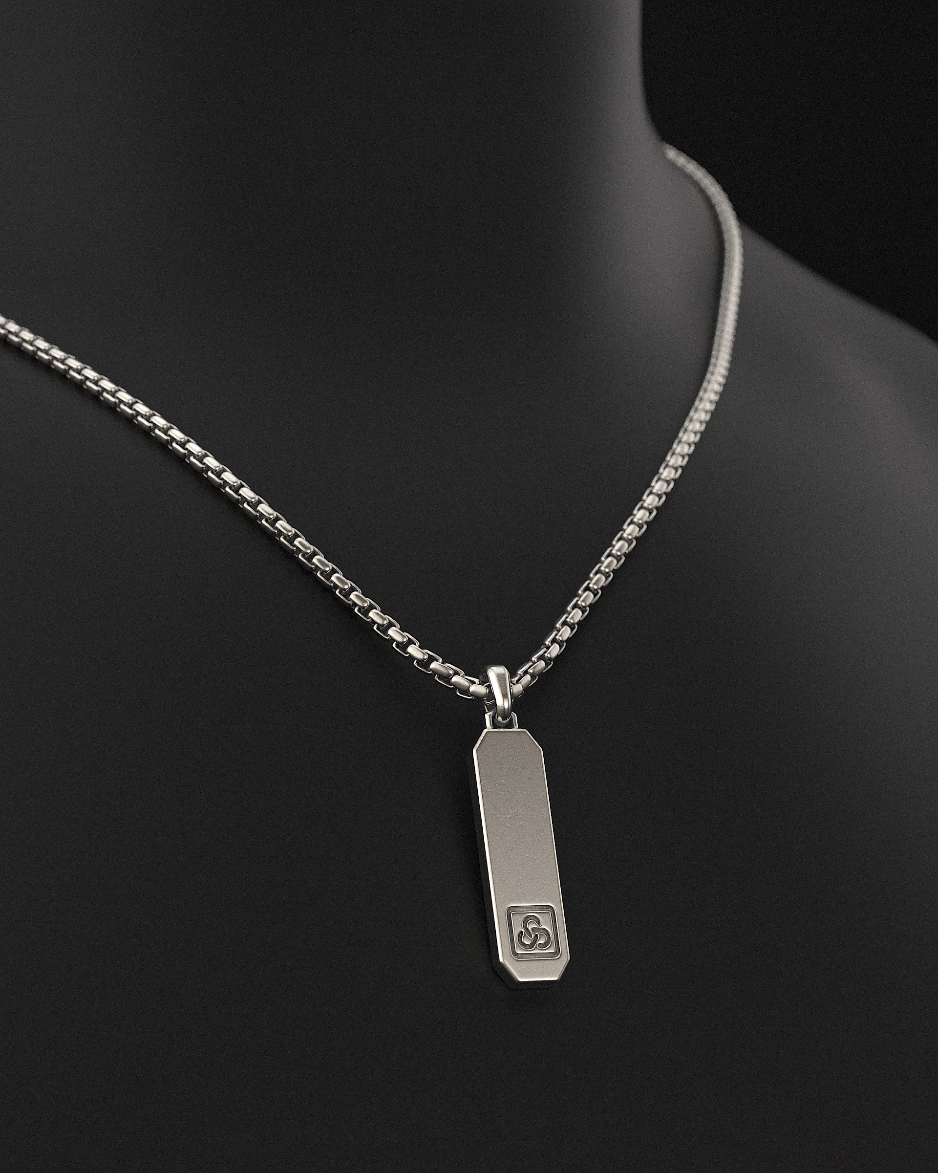 Signature Pendant + Round Box Chain
