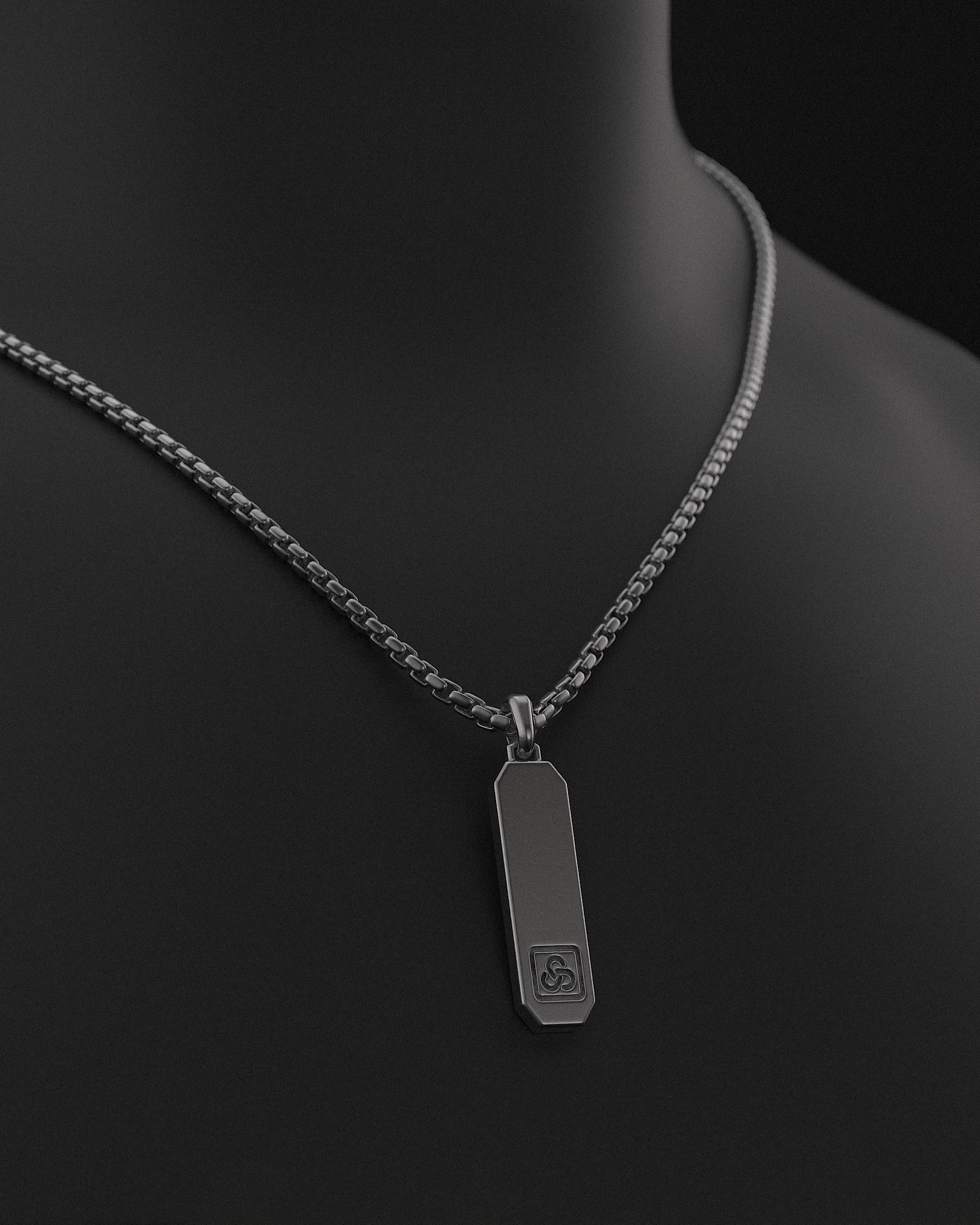 Signature Pendant + Round Box Chain
