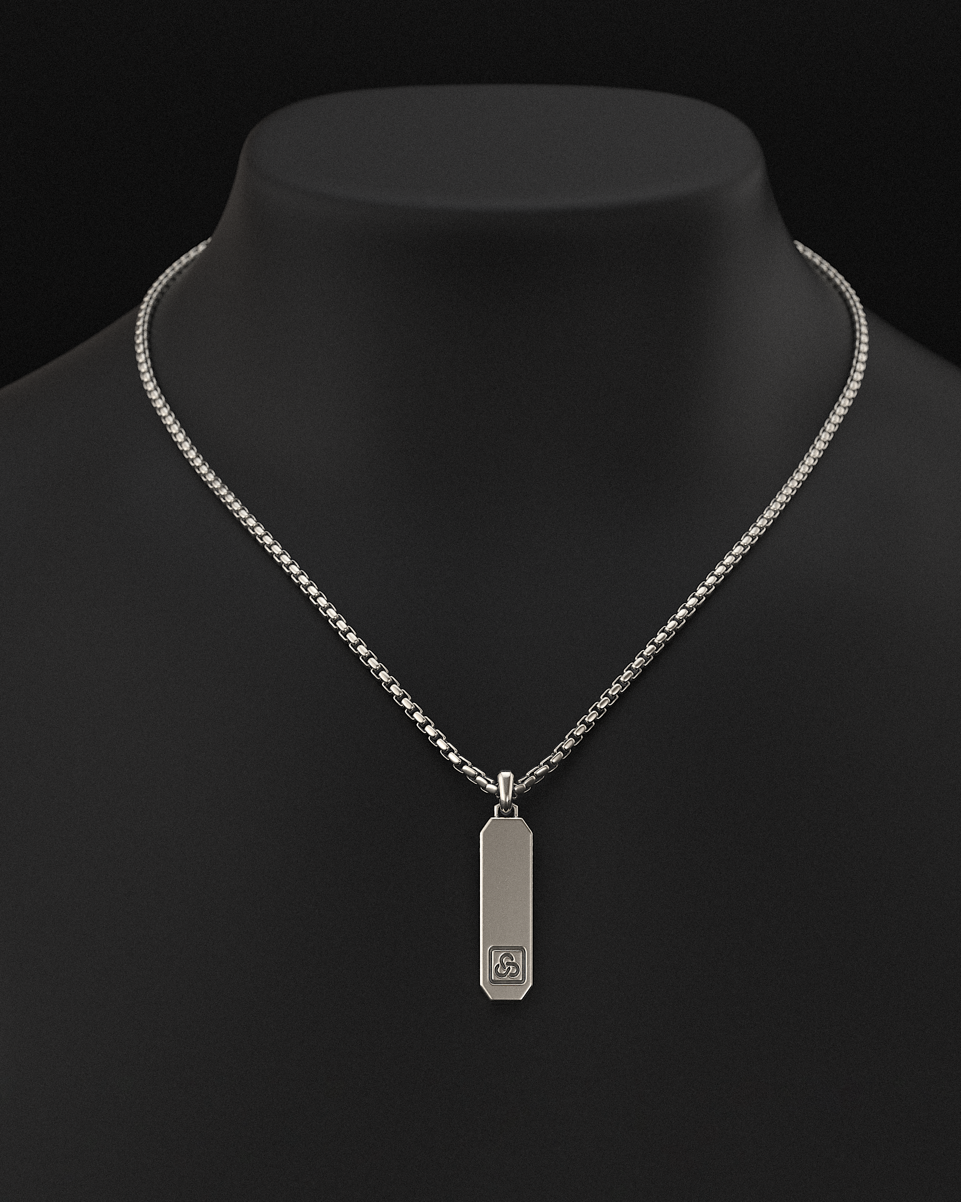 Signature Pendant + Round Box Chain