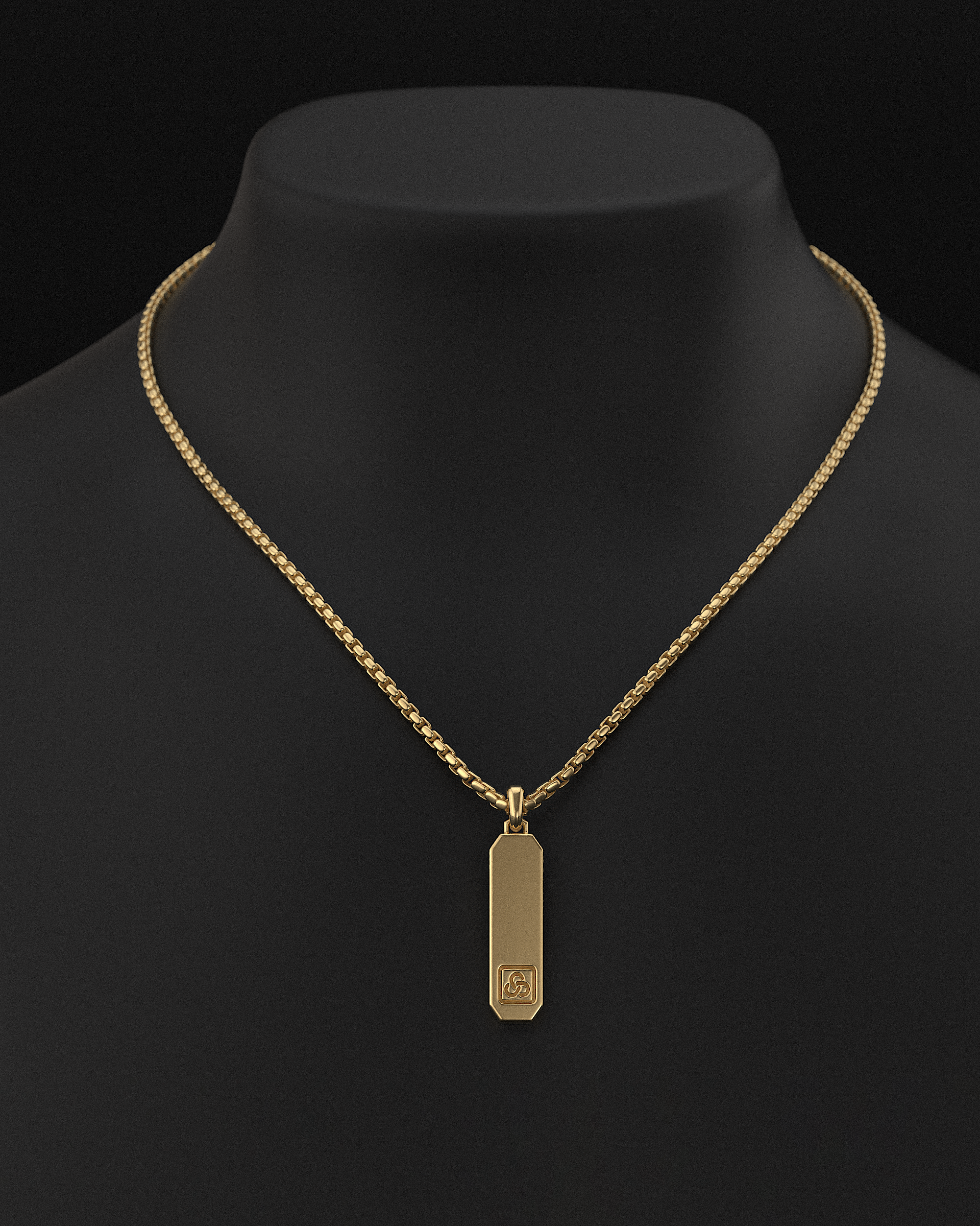 Signature Pendant + Round Box Chain