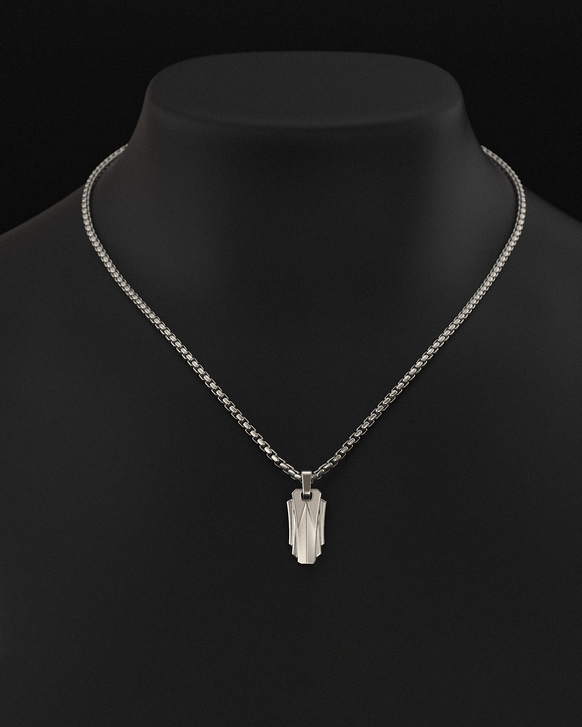 Arch Pendant + Round Box Chain
