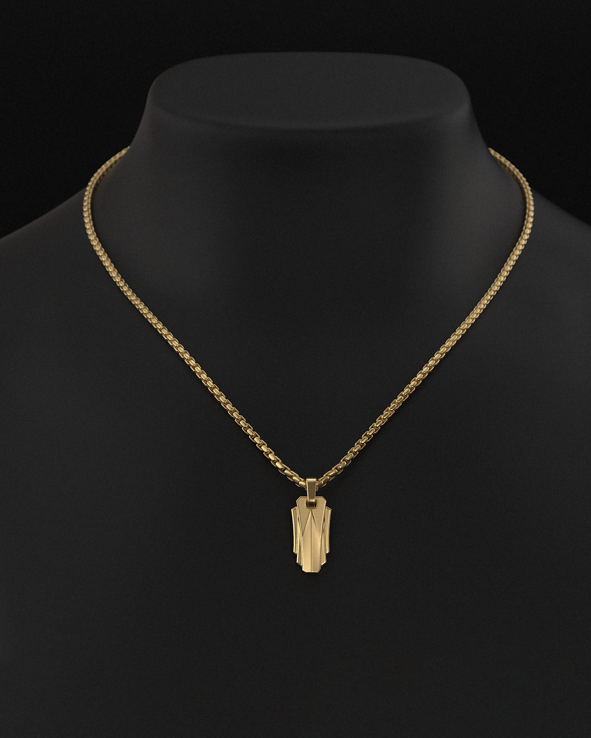 Arch Pendant + Round Box Chain