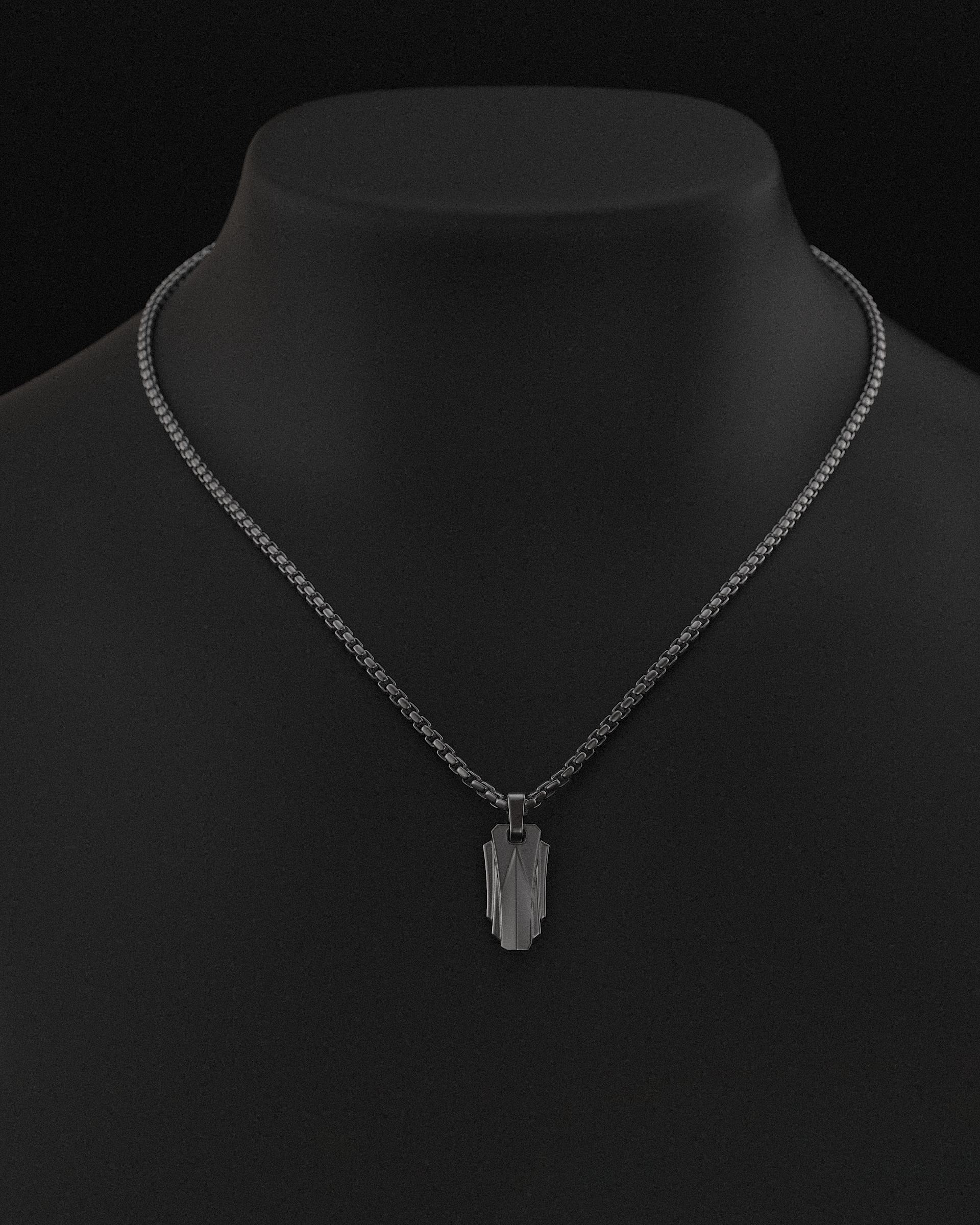 Arch Pendant + Round Box Chain